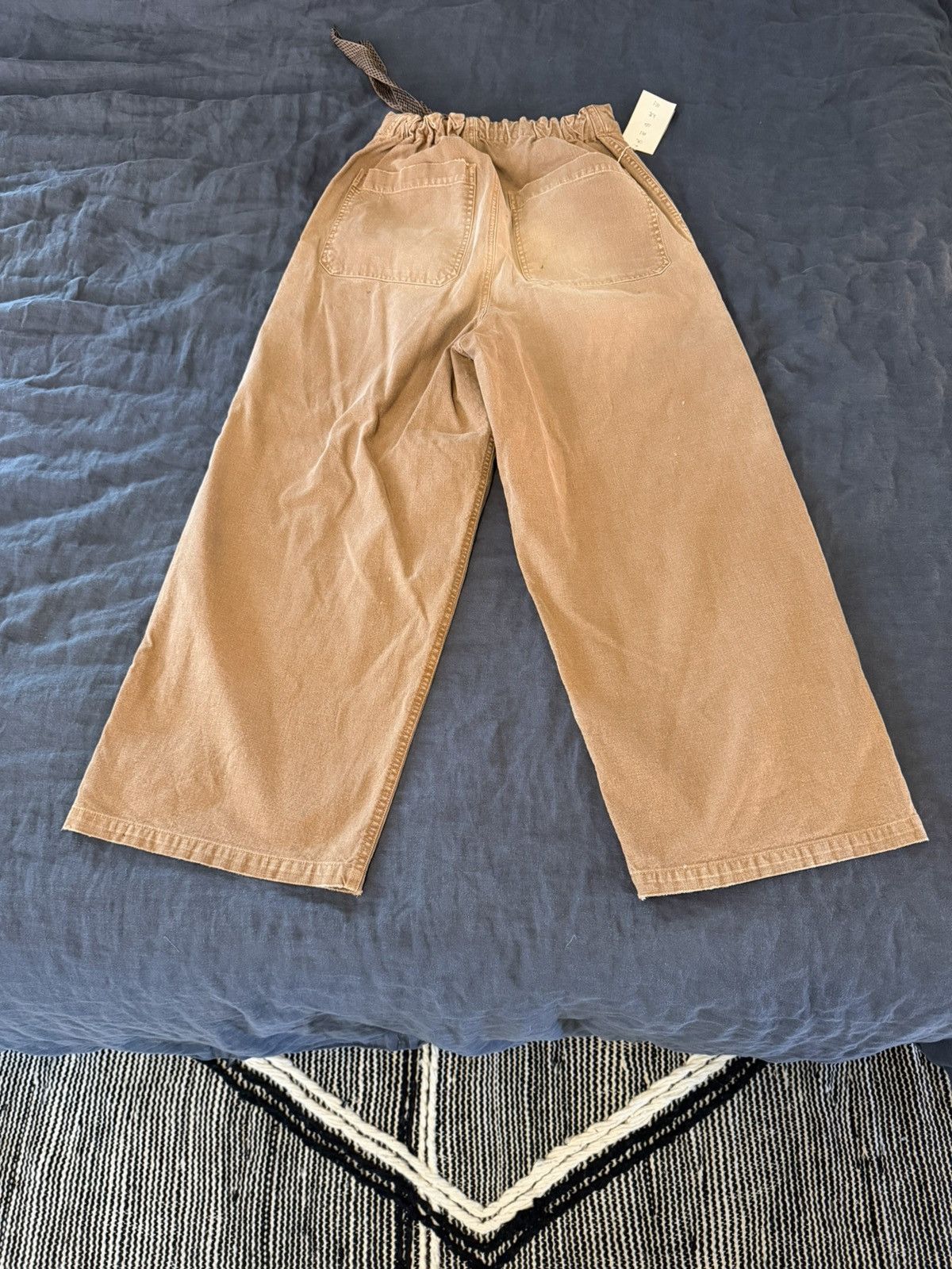 Kapital KAPITAL Farmer Wide-Leg Distressed Cotton Trousers Size US 30 / EU 46 - 2 Thumbnail