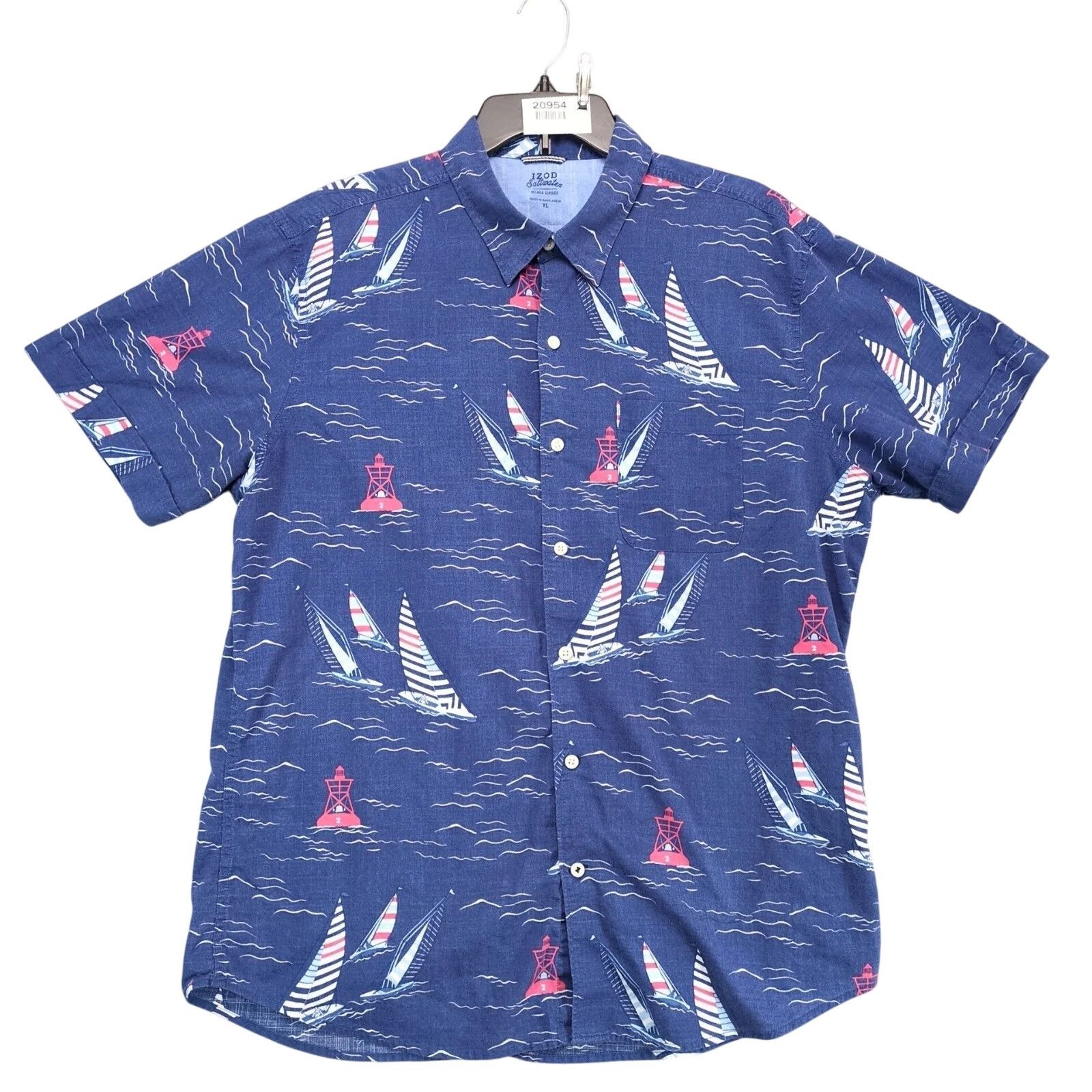 Izod Izod Saltwater Nautical Sailing Button Up Shirt Men's XL Size US XL / EU 56 / 4 - 1 Thumbnail