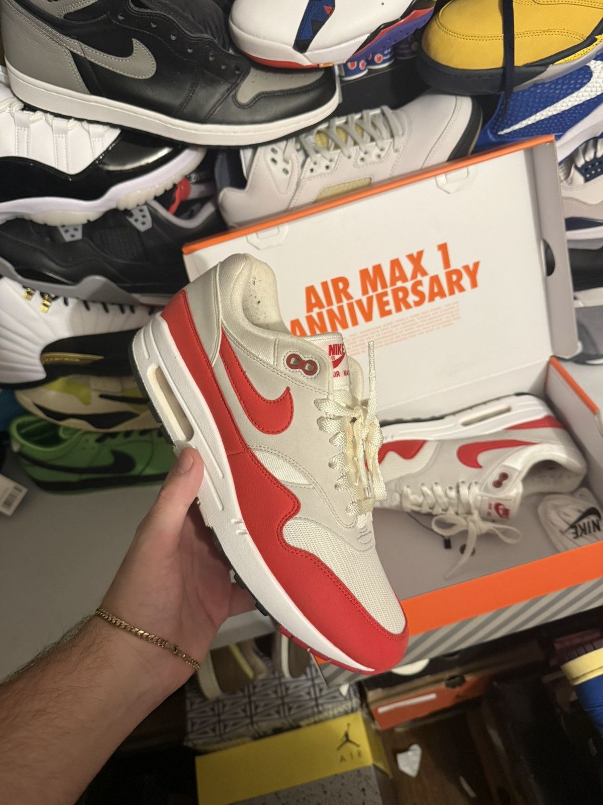 Nike Nike airmax 1 anniversary red size 9 Size US 9 / EU 42 - 1 Thumbnail
