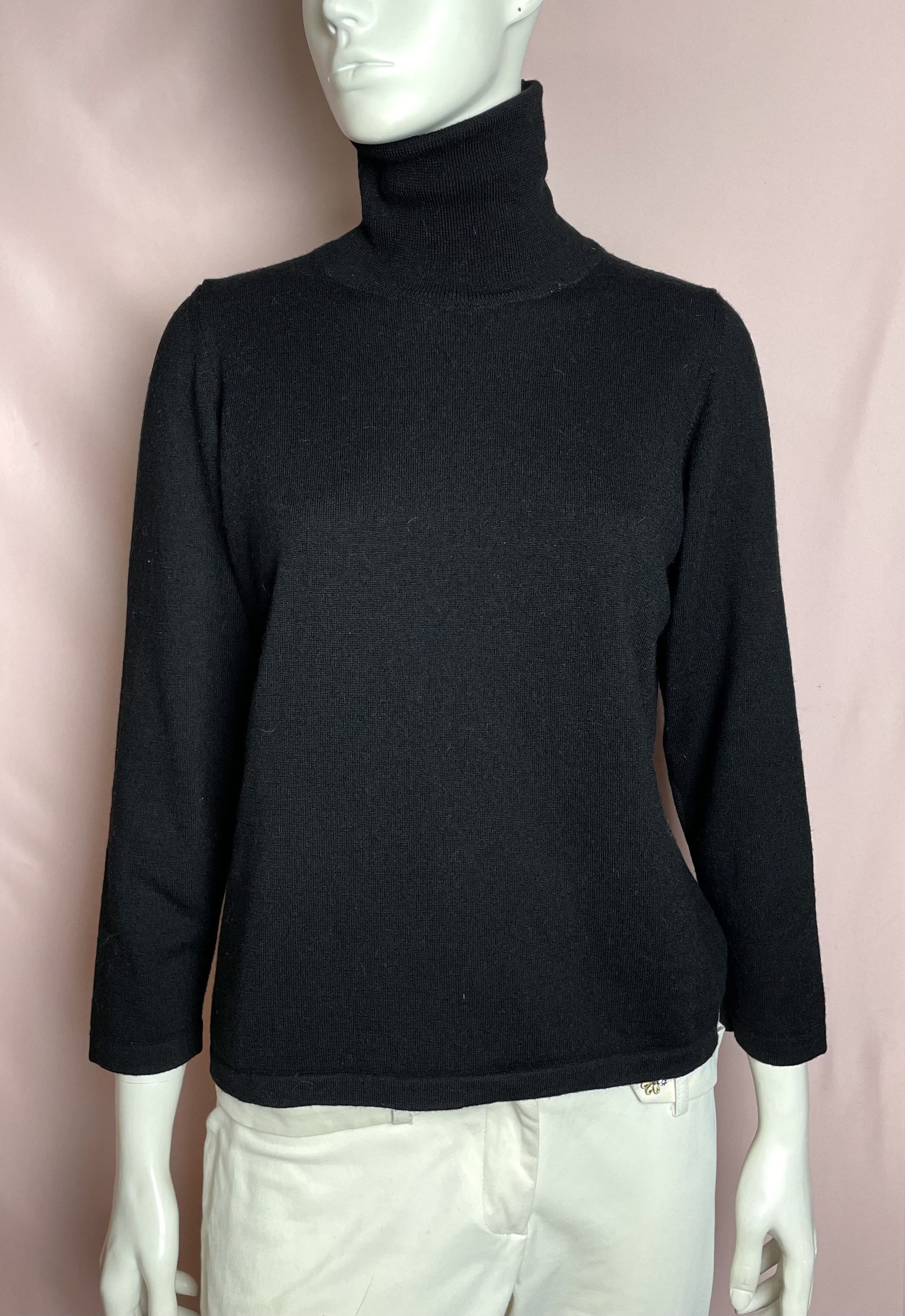 Fabiana Filippi Fabiana Filippi Merino Wool Black High neck Sweater Size XL / US 12-14 / IT 48-50 - 1 Thumbnail