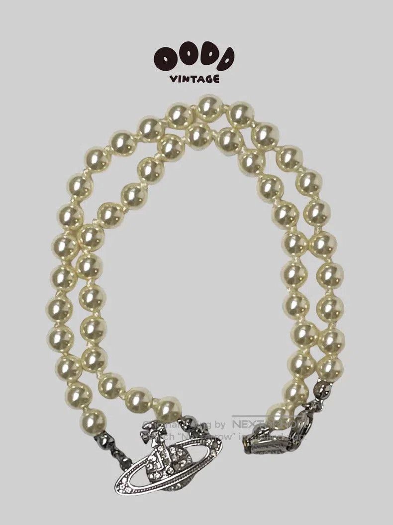 Vivienne Westwood Vivienne Westwood Saturn Pearl Necklace Choker Size ONE SIZE - 1 Thumbnail