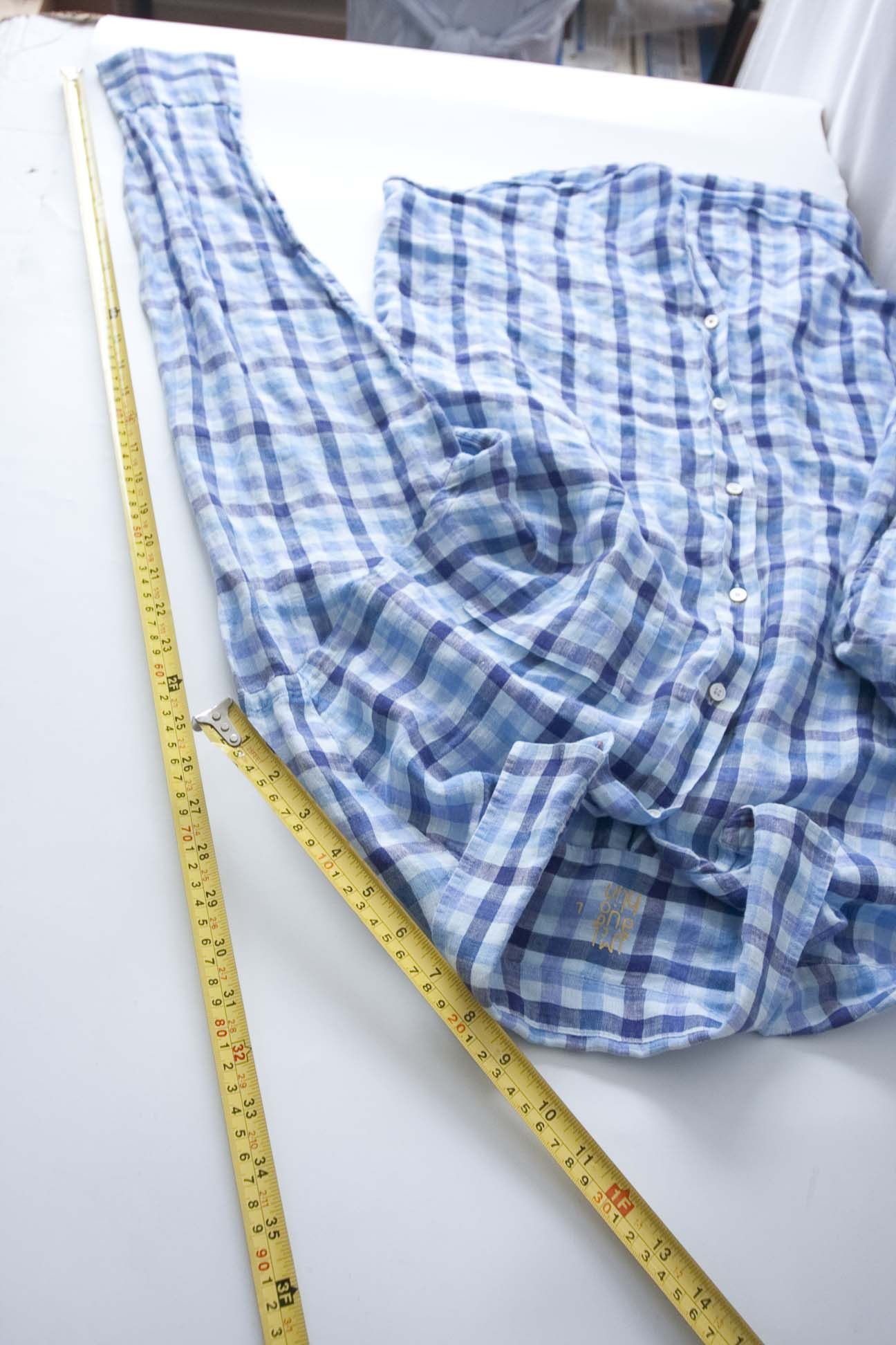 J.McLaughlin J McLaughlin Shirt 100% Linen Size L Blue Plaid Size US L / EU 52-54 / 3 - 3 Thumbnail