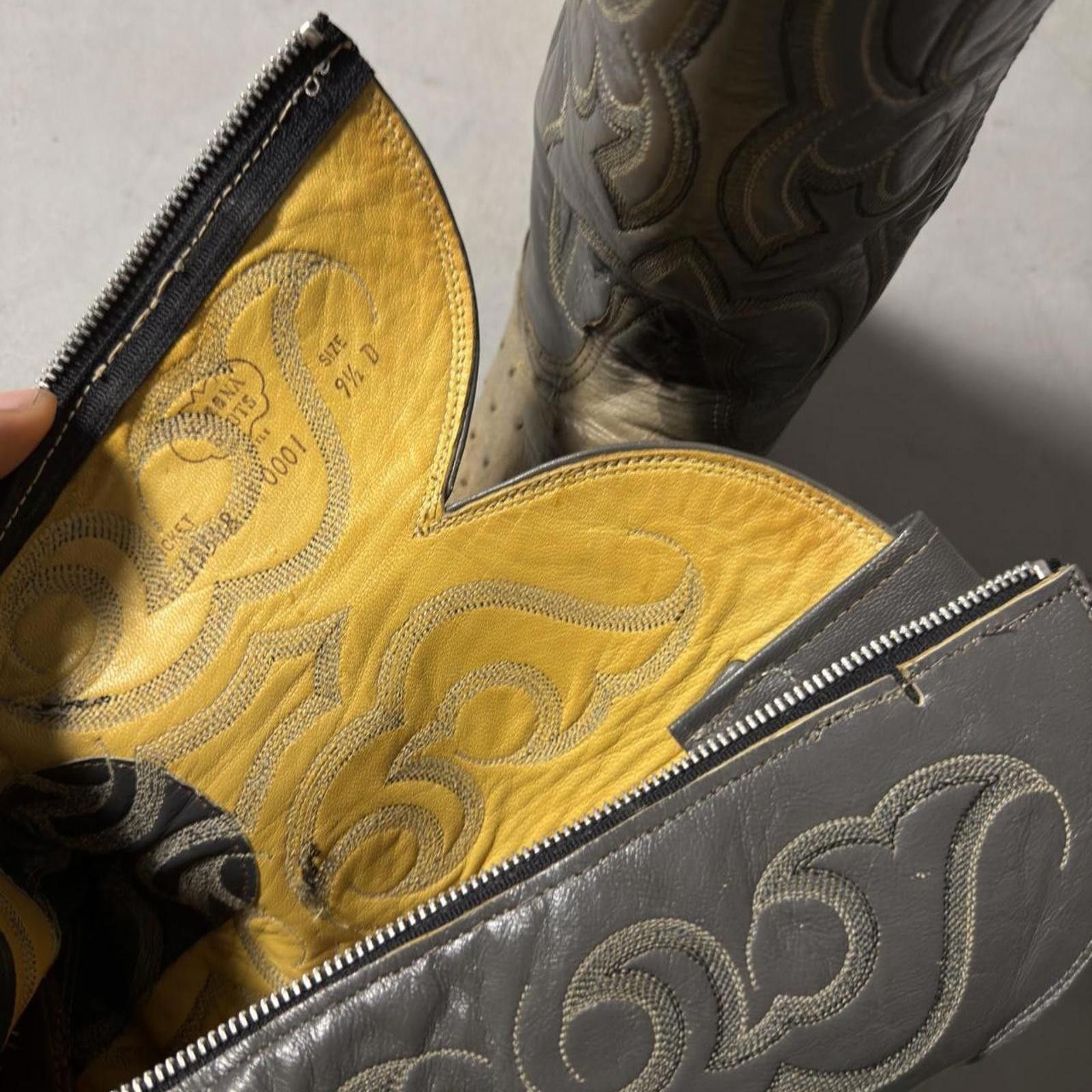 Acme Clothing Vintage Nocona Ostrich Leather Cowboy Boots WesternRodeo Size US 9.5 / EU 42-43 - 7 Thumbnail