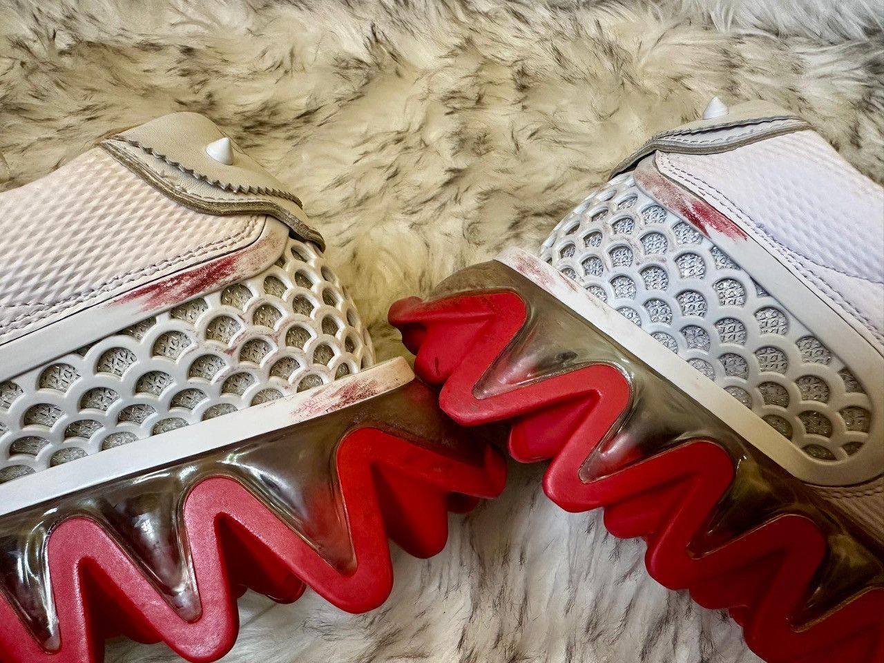 Christian Louboutin Authentic Christian Loboutin Loubishark Bianco Sneakers Size US 10 / EU 43 - 6 Thumbnail