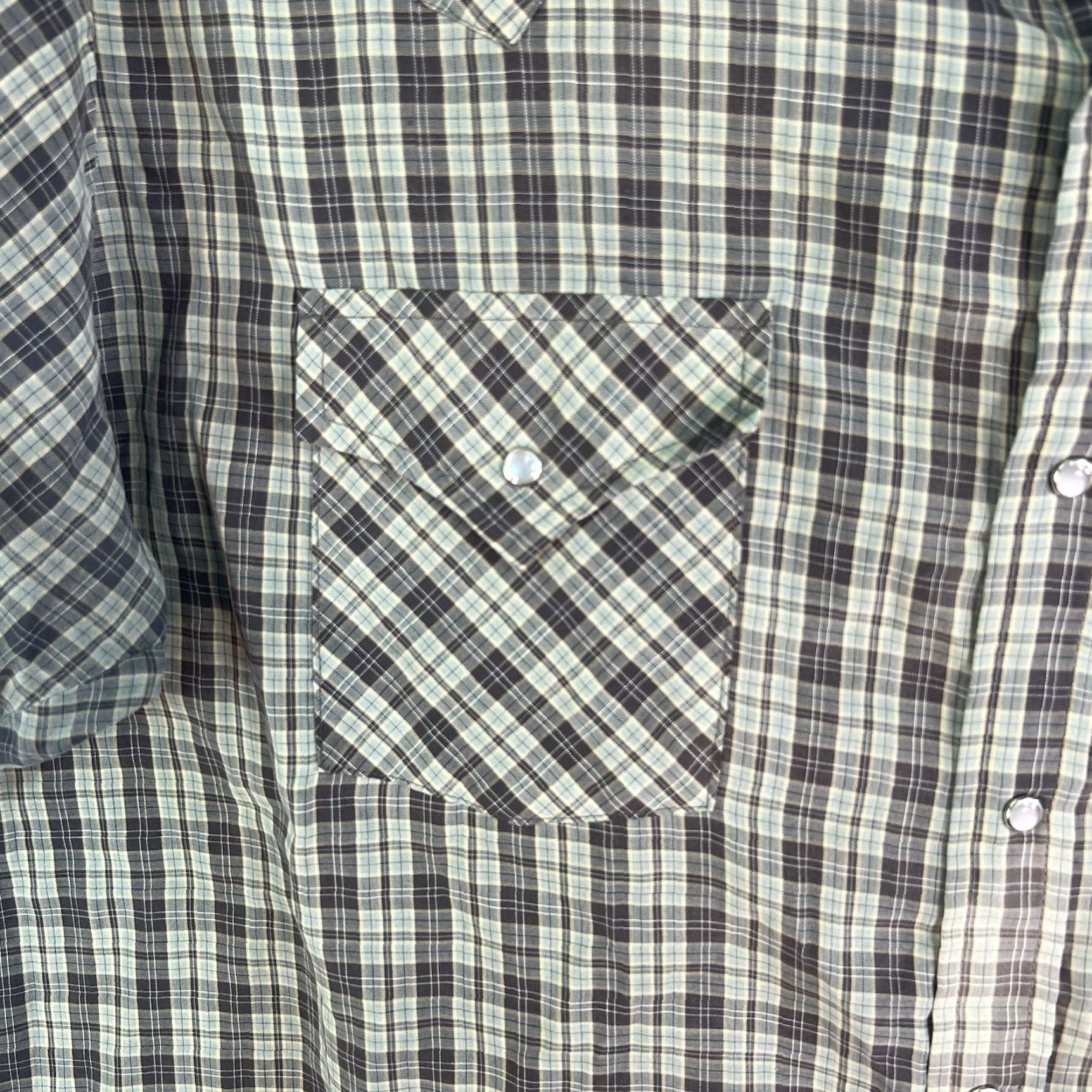 Vintage VINTAGE Plains Westernwear Plaid Pearl Snap Shirt Men’s XL Green Short Sleeve Work Shirt Mens XL Green Plaid Pearl Snap Western Vintage Size US XL / EU 56 / 4 - 4 Thumbnail