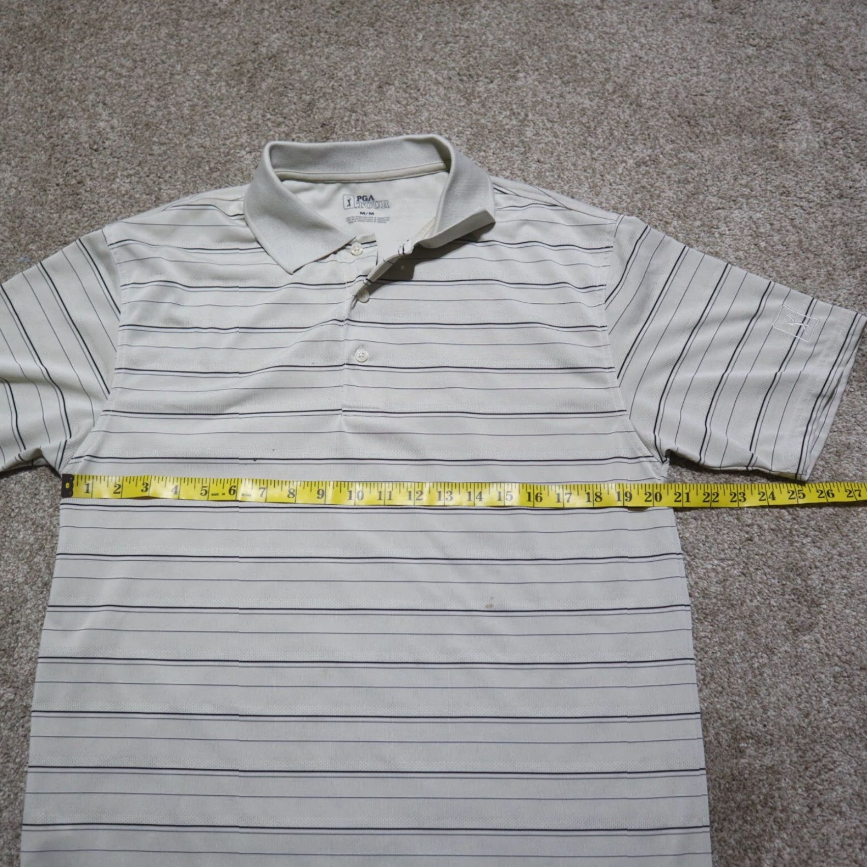 PGA Tour PGA TOUR Polo Shirt Short Sleeve Polo Shirt Men's Size M Medium Brown Tan Golf Polyester Knit Management? Size US M / EU 48-50 / 2 - 4 Thumbnail
