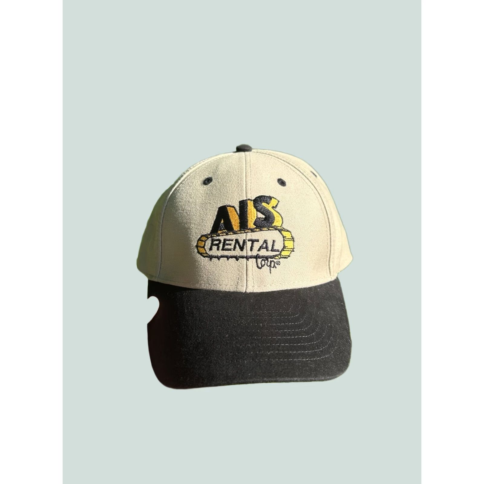 Vintage VINTAGE Unbranded Beige Baseball Cap Hat Strapback AIS construction rental Michigan tractor farm Adjustable Men Size ONE SIZE - 1 Thumbnail