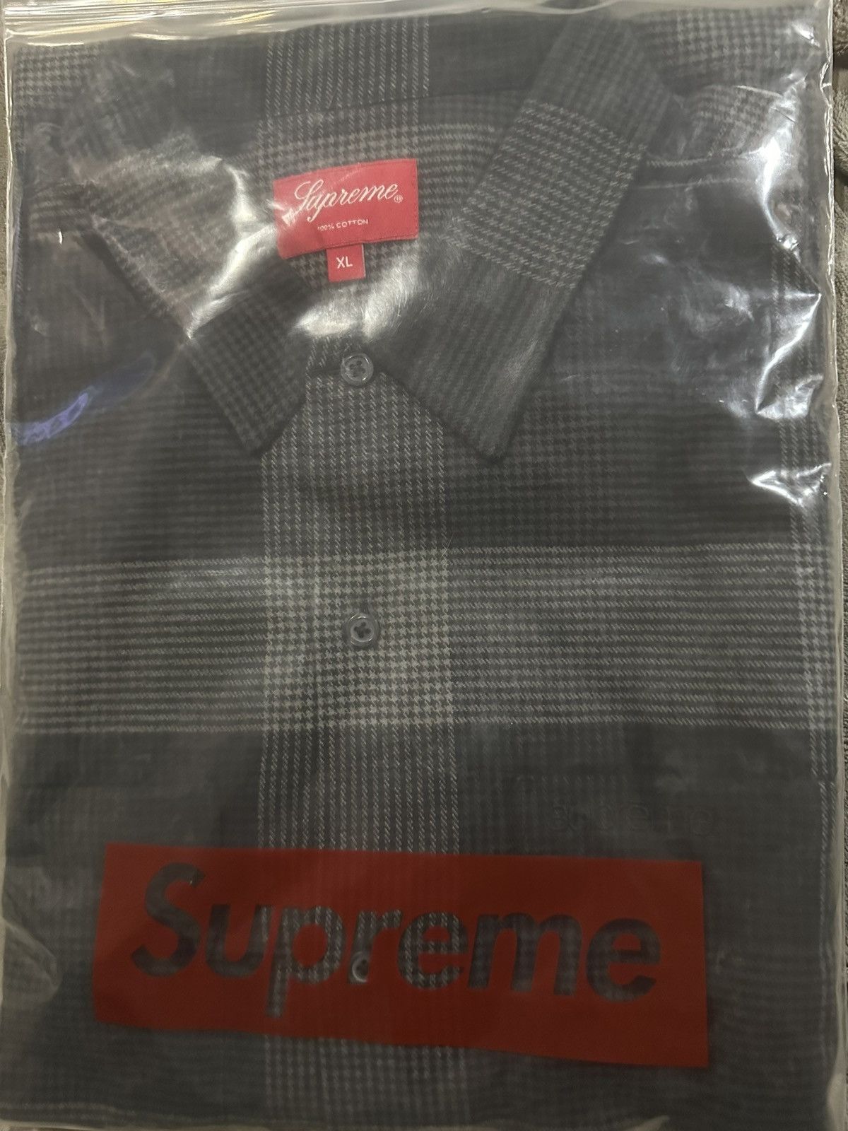 Supreme Supreme Plaid Flannel Shirt In Black FW21 Size XL box logo Size US XL / EU 56 / 4 - 2 Thumbnail