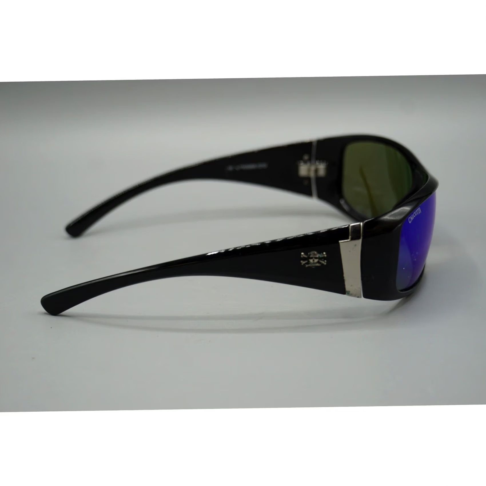 Frame Calcutta Polarized Sunglasses Sport Black Frame Blue Mirror Lens Fishing Men Size ONE SIZE - 6 Thumbnail