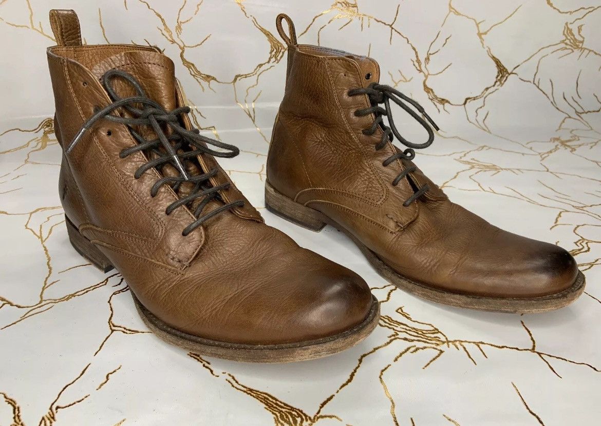 Frye Frye Mens Phillip Lace Up Brown Boots 3487883 US9 D EU42 Size US 9 / EU 42 - 4 Thumbnail