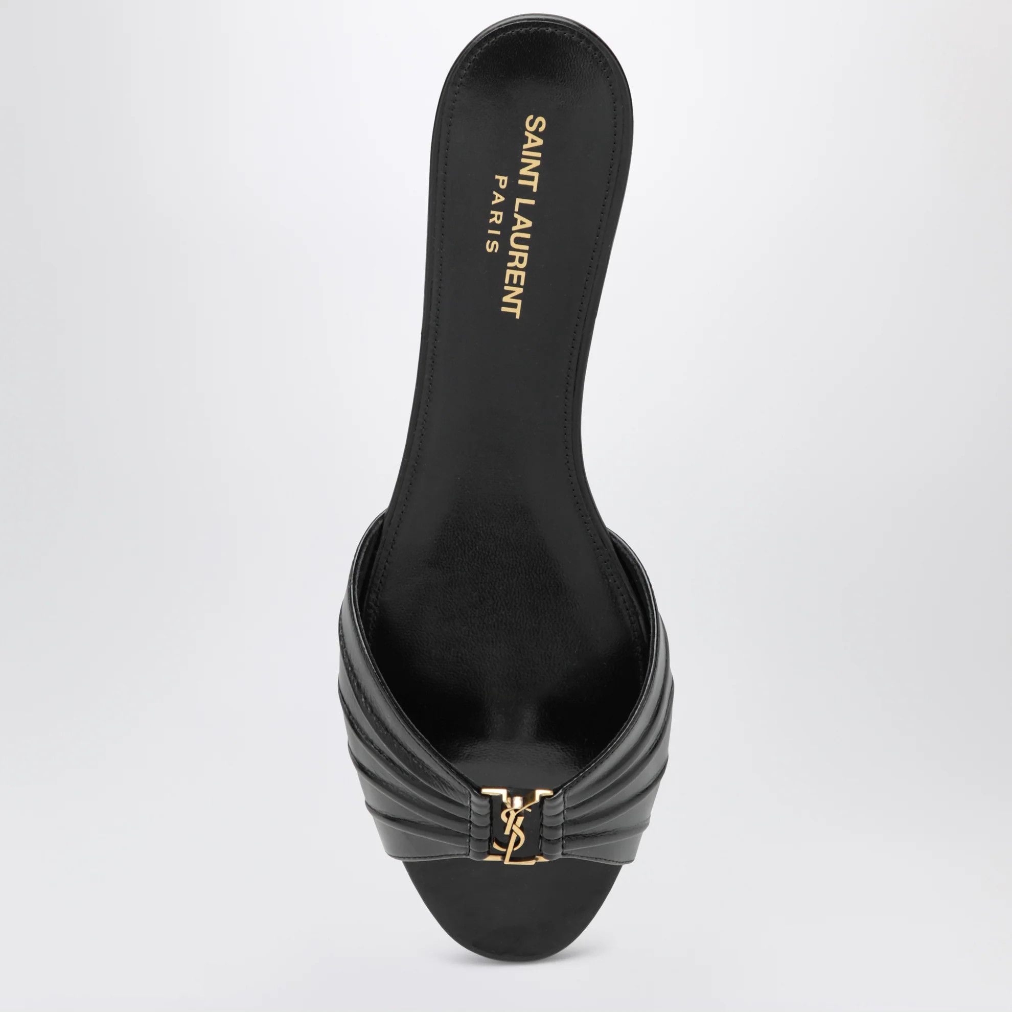 Saint Laurent Paris o1d2blof0526 Smooth Leather Sandal Flats in Black Size US 6.5 / IT 36.5 - 3 Thumbnail