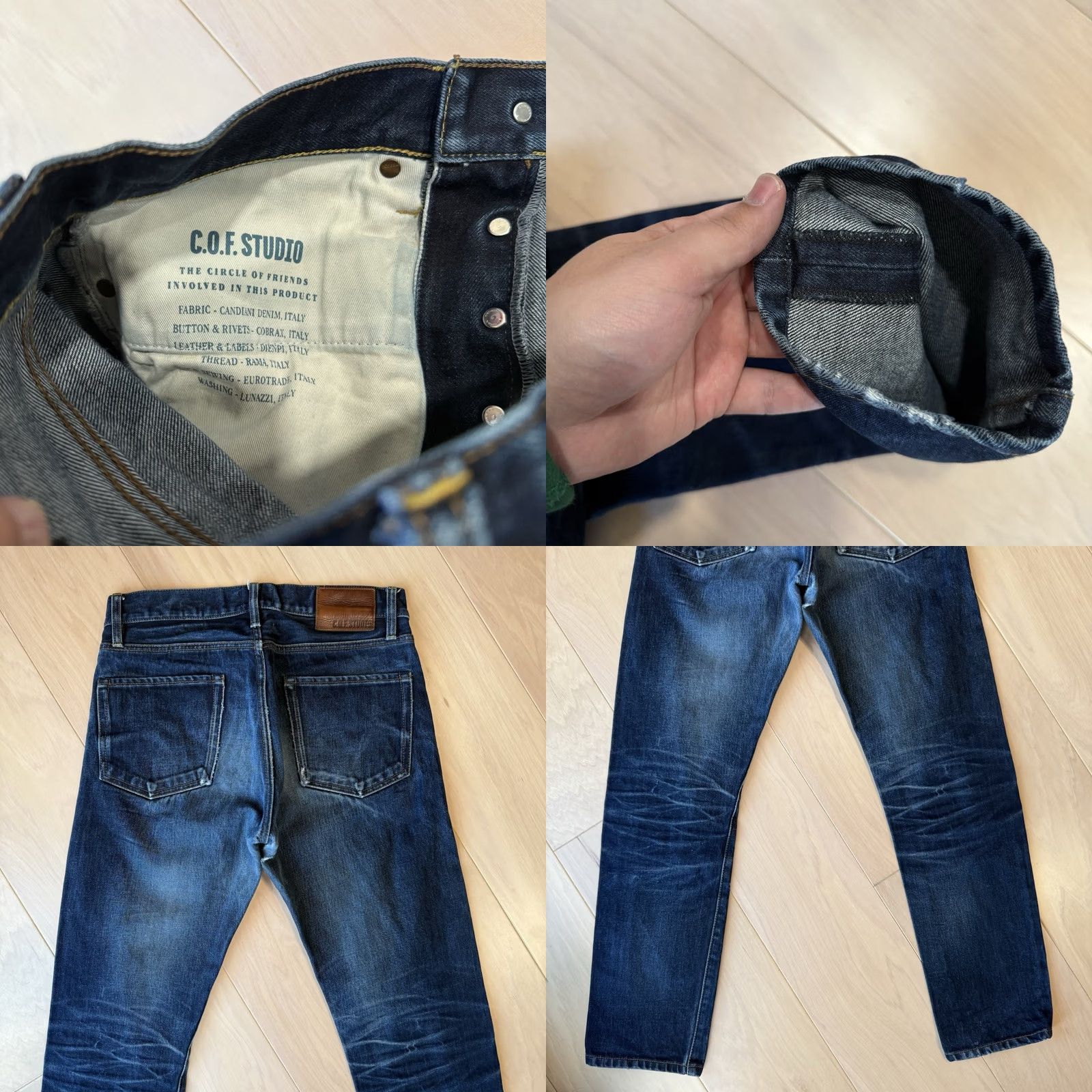 Vintage COF Studio Jeans 32 Blue Dark Wash Minimalist Workwear Slim Denim Cotton 5-Pocket USA Western Mens Jeans Size US 32 / EU 48 - 8 Thumbnail