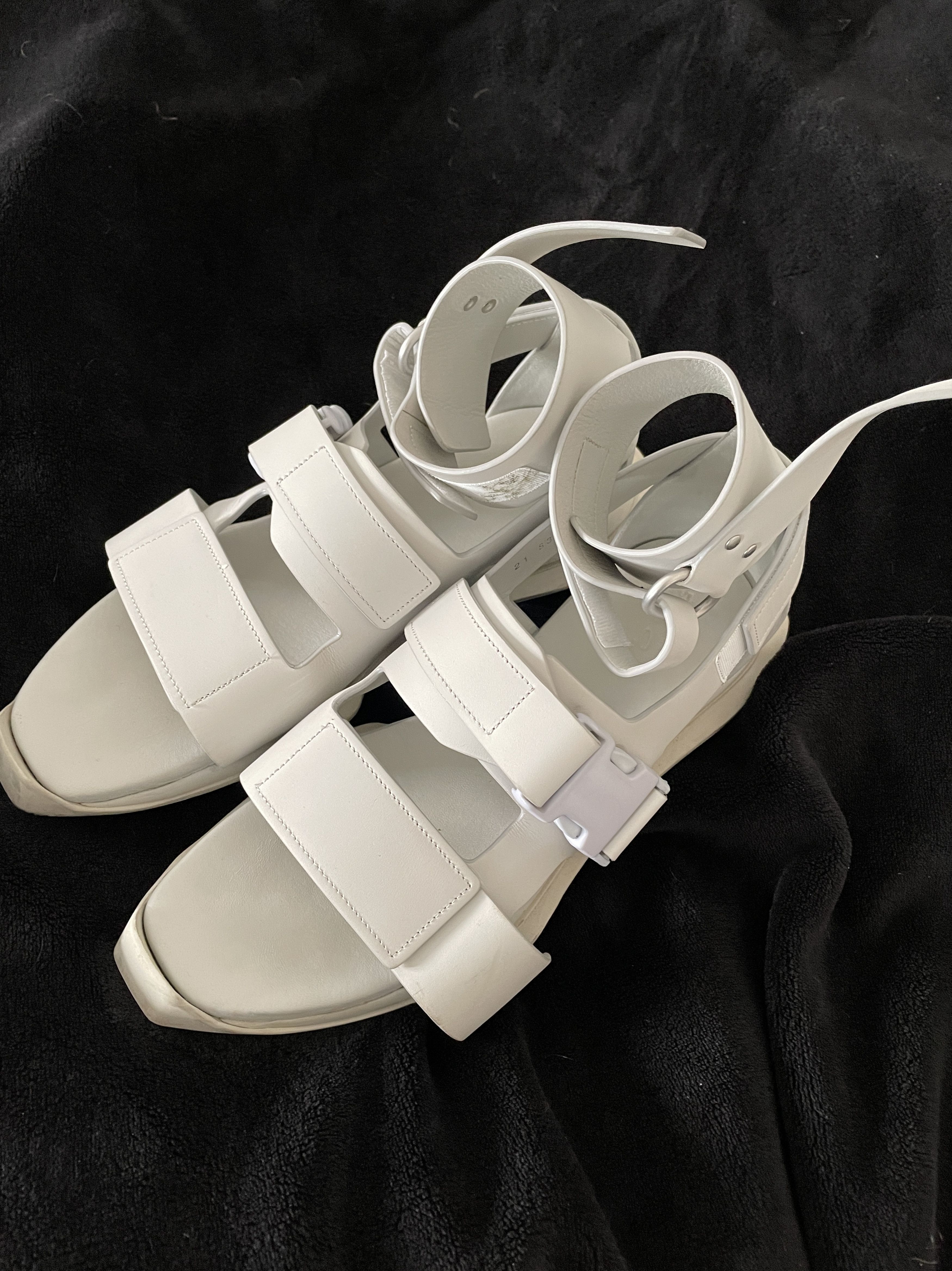 Rick Owens Grey Leather Gladiator Sandals Size 7/40 Size US 7 / EU 40 - 2 Thumbnail