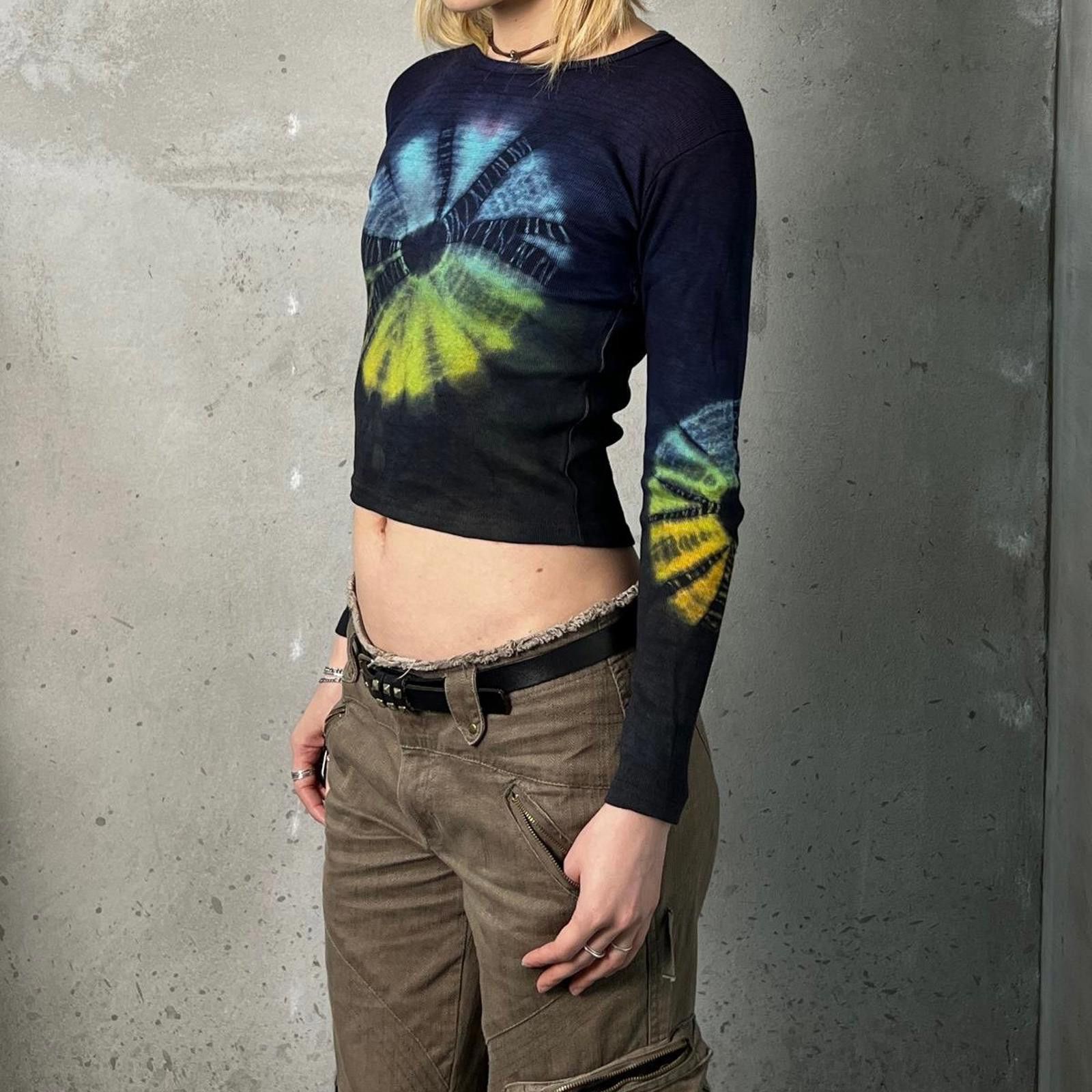 Japanese Brand Deadstock Vintage Nepal Tie Dye Long Sleeve Tee Size US M / EU 48-50 / 2 - 3 Thumbnail