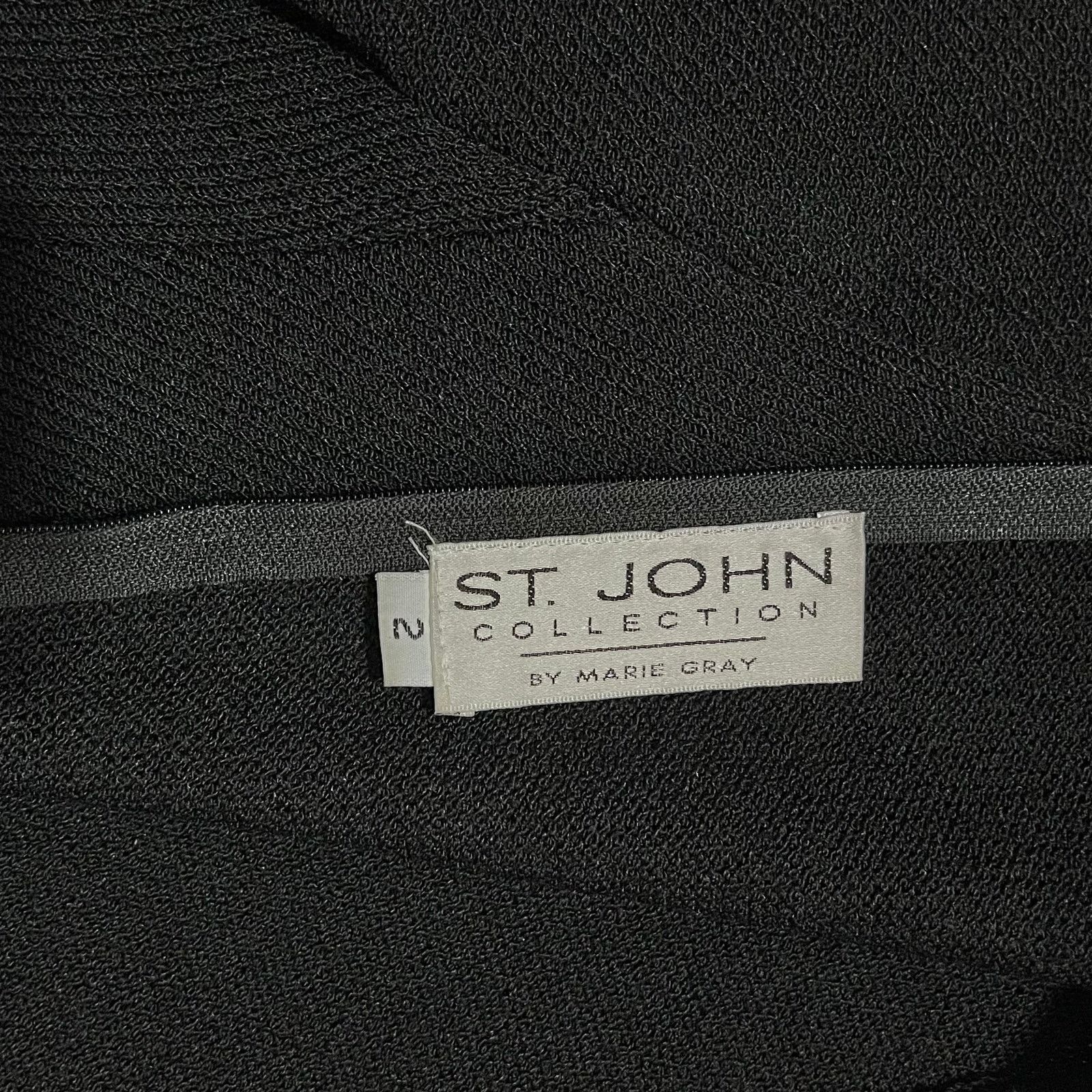 St. John × Vintage St John Collection Black Santana Knit Tunic Sweater Top Size XS / US 0-2 / IT 36-38 - 4 Thumbnail
