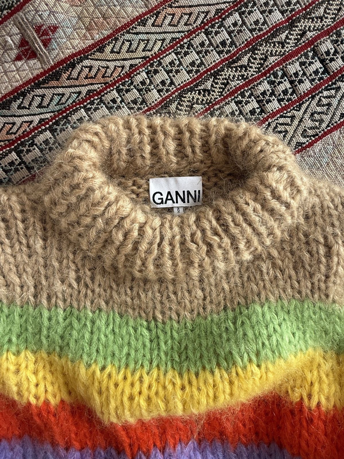 Ganni GANNI Julliard wool multicolored knitted sweater Size M / US 6-8 / IT 42-44 - 5 Thumbnail