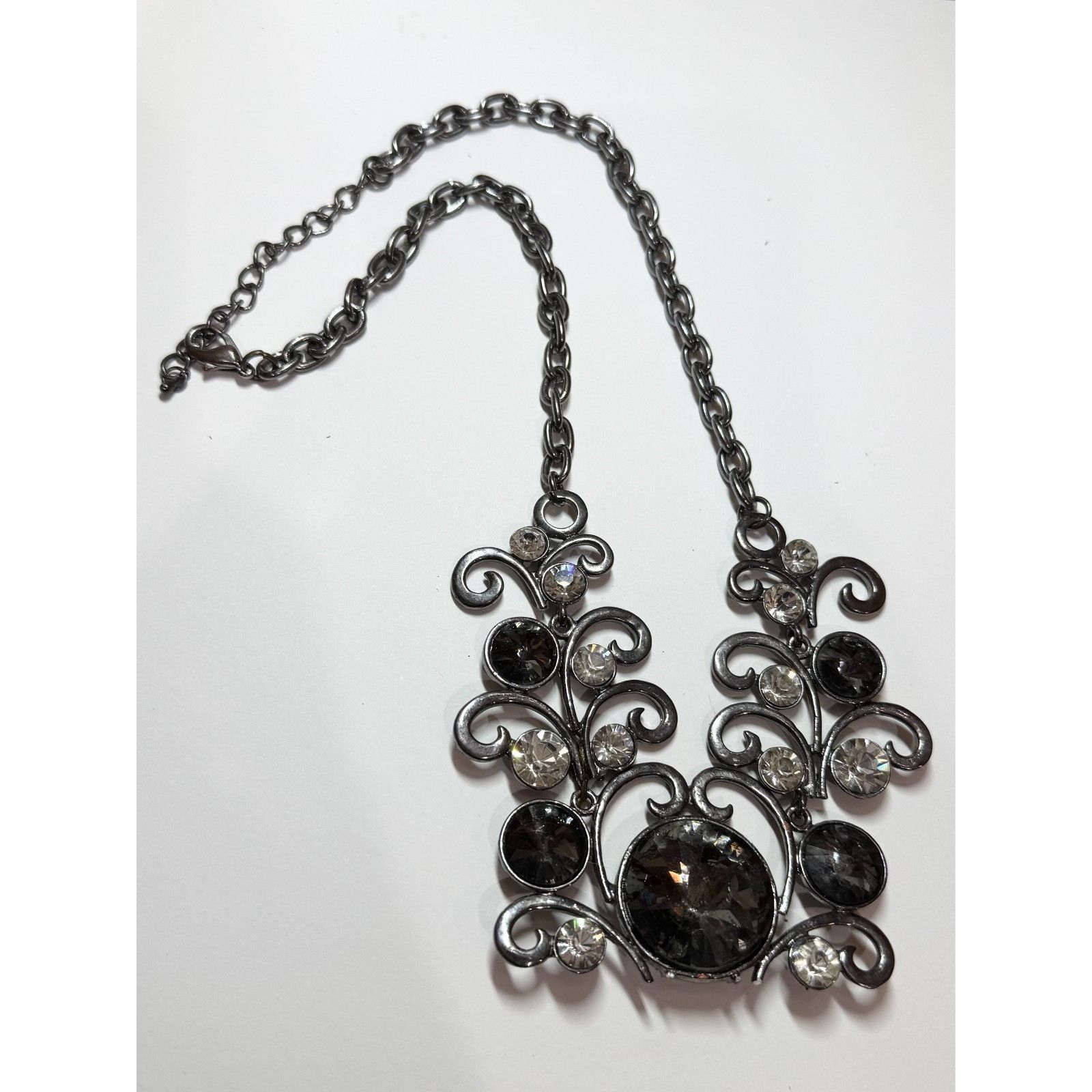 Other Large rhinestone hematite chain Pendant necklace Size ONE SIZE - 2 Thumbnail