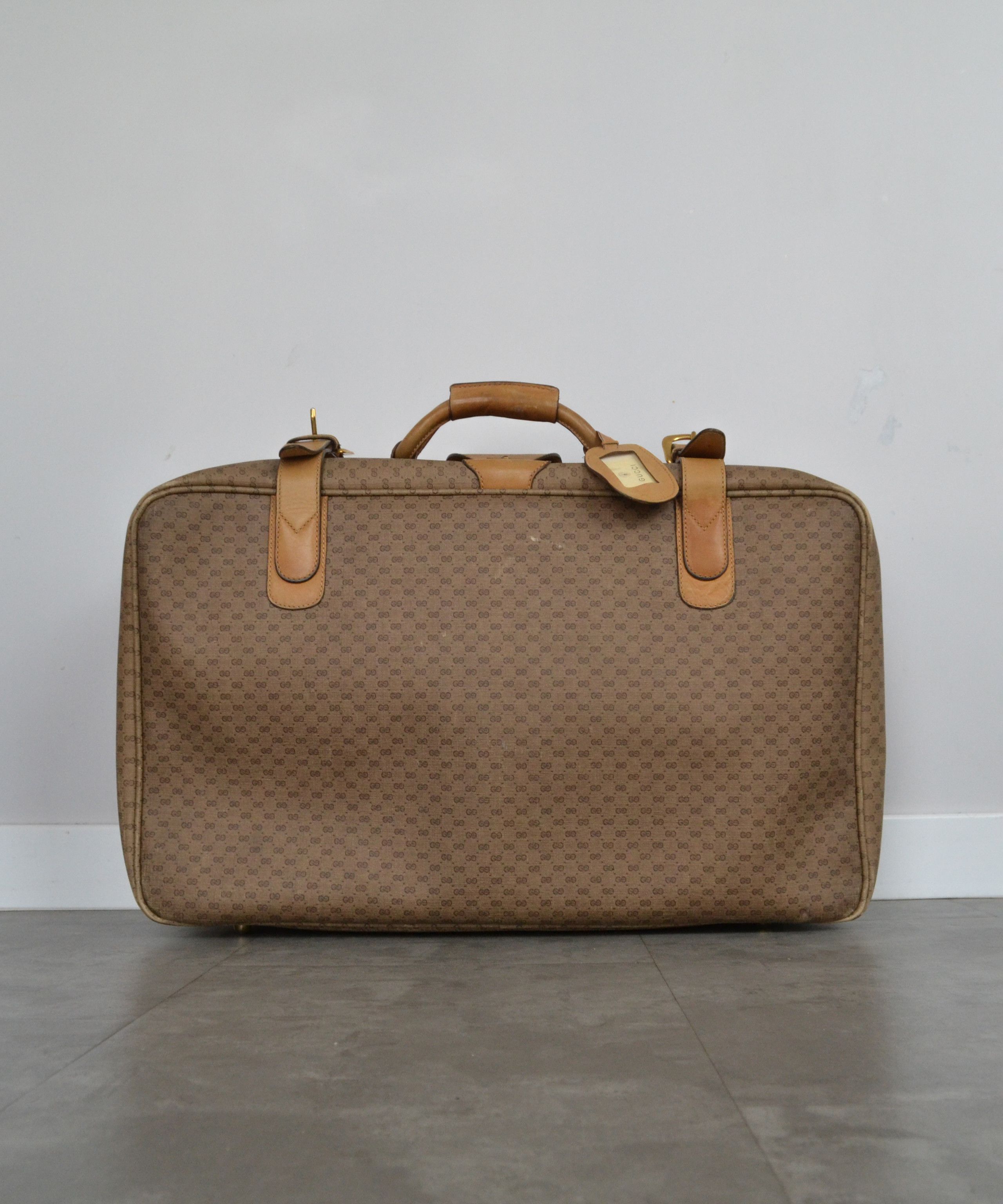 Gucci GUCCI Luggage Bag Monogram GG Logo Suitcase Brown Leather Size ONE SIZE - 2 Thumbnail
