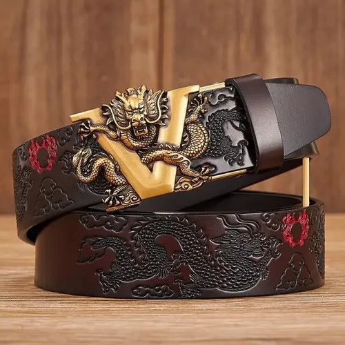 Japanese Brand × Vintage Dragon Pattern Automatic Buckle Belt Size ONE SIZE - 1 Thumbnail