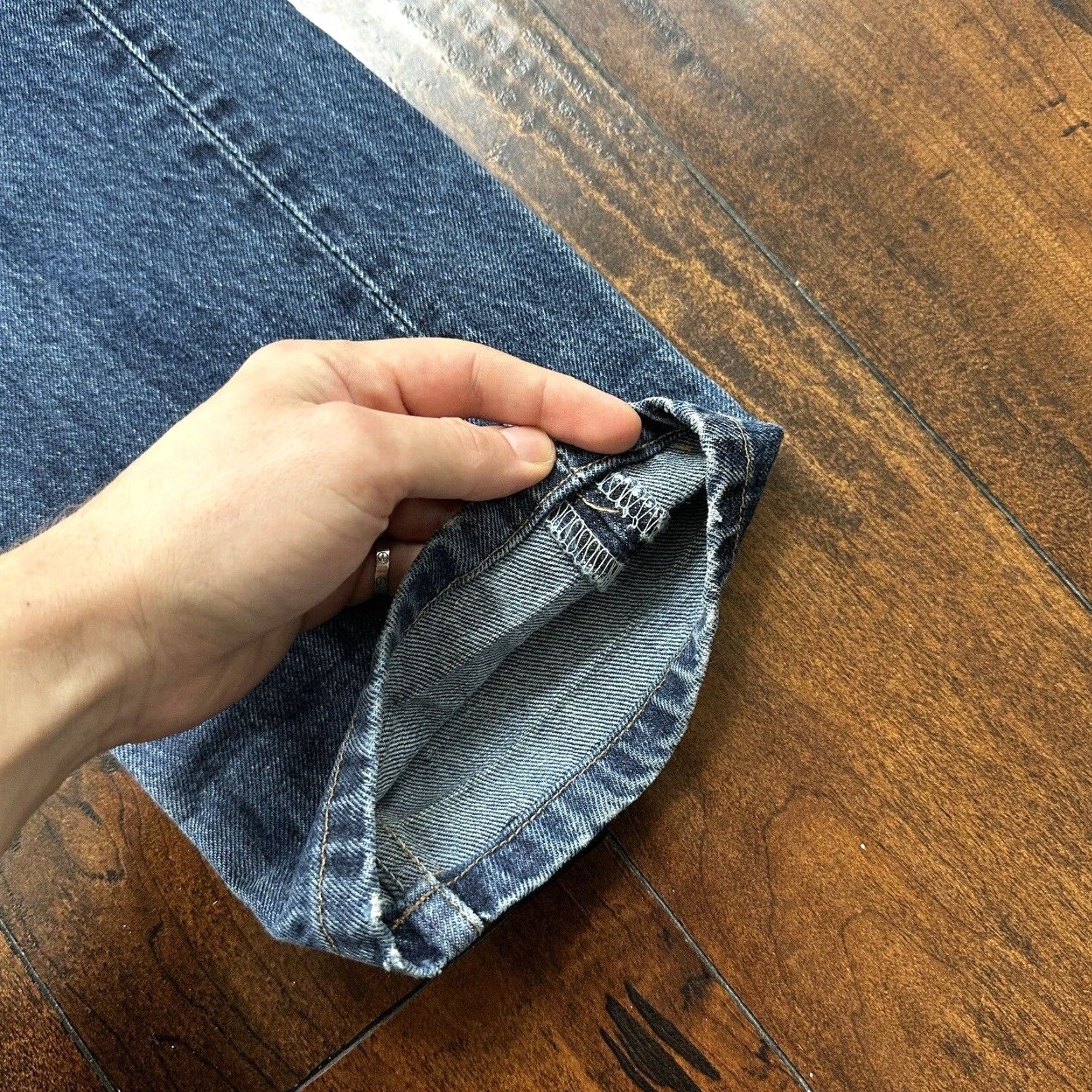 Levi's VINTAGE Levi's 501 Jeans 29x34 Blue Denim 90s 80s USA Mid Wash 27x29 Med Wash Classic Straight Men's Regular Cotton Denim Beltless Button Closure Size US 29 - 5 Thumbnail