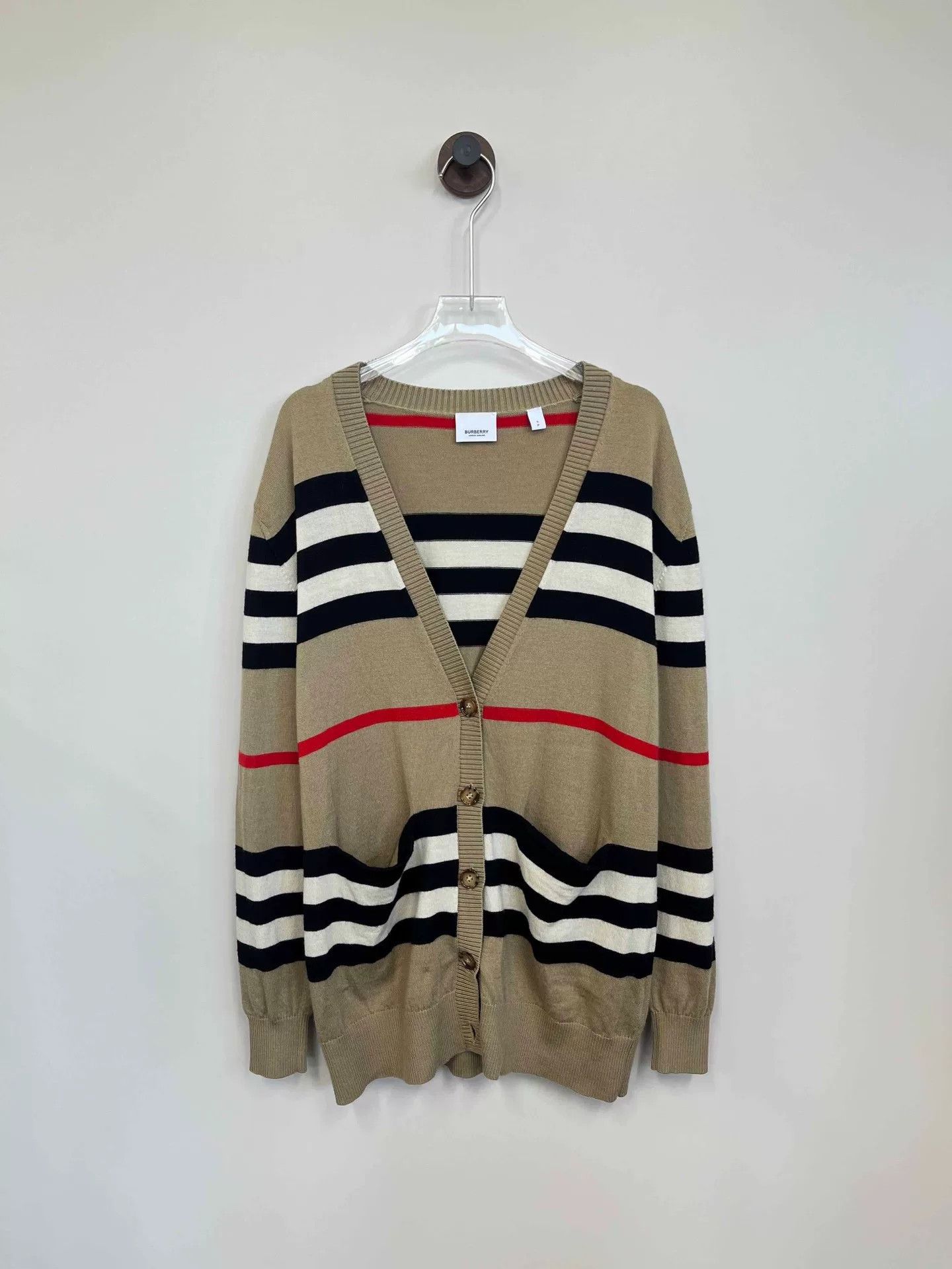 Burberry Burberry Beige Stripe Knit Cardigan S Size US S / EU 44-46 / 1 - 1 Thumbnail