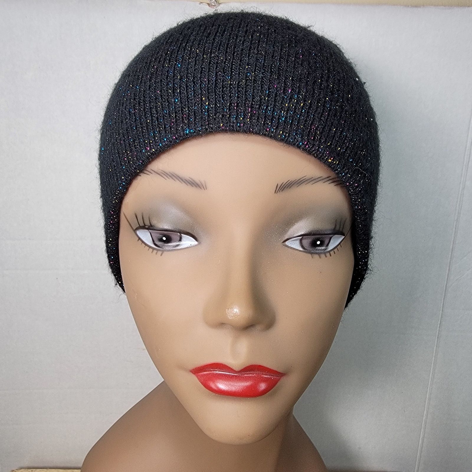 Other Made For Play Black Shimmer Unisex Knit Beanie - Size OS Size ONE SIZE - 1 Thumbnail