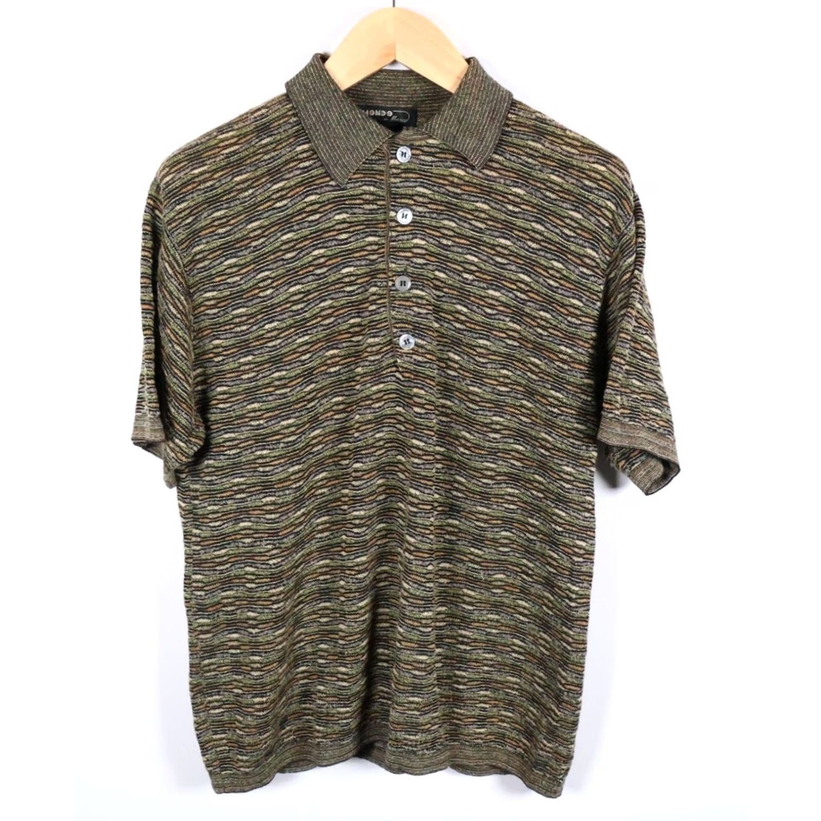Coogi VTG Mondo di Marco Polo Shirt Short Sleeve Knit Olive Green 50 Large Men’s Italy 90s Retro Style Polo Shirt Size US L / EU 52-54 / 3 - 2 Thumbnail