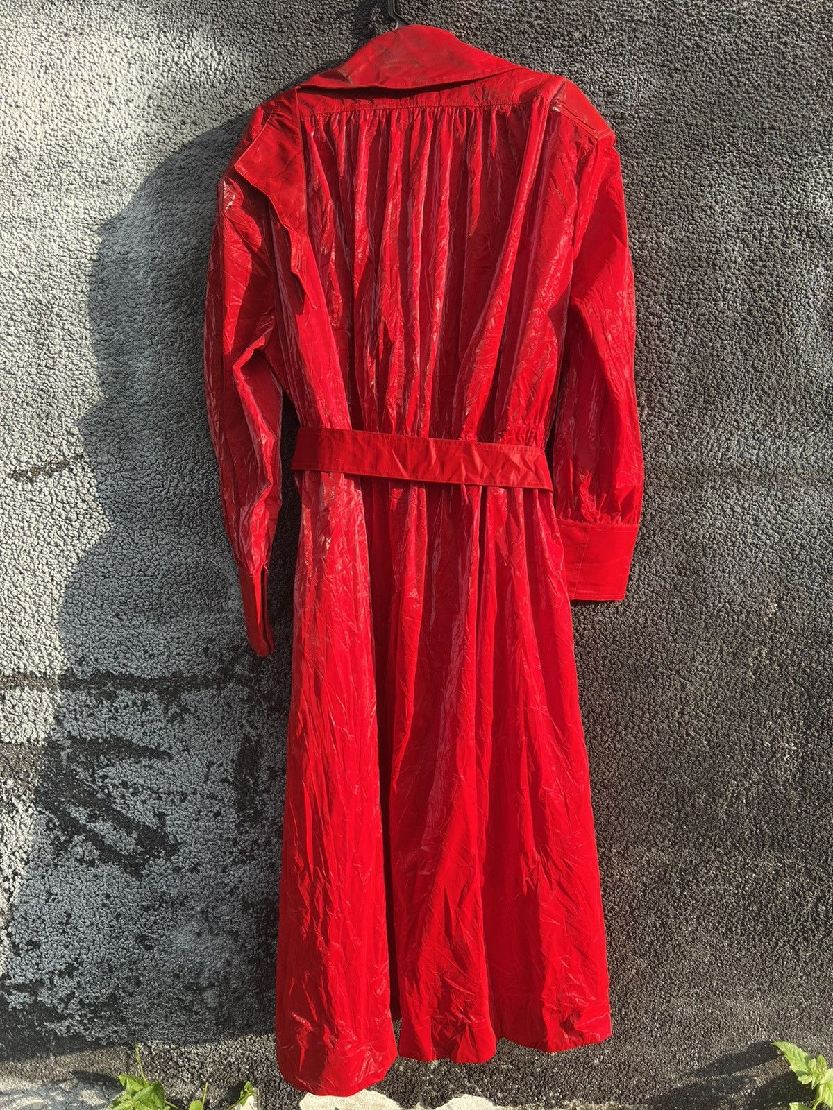 Mugler Belted Glossy Red Trench Coat Size XS / US 0-2 / IT 36-38 - 7 Thumbnail
