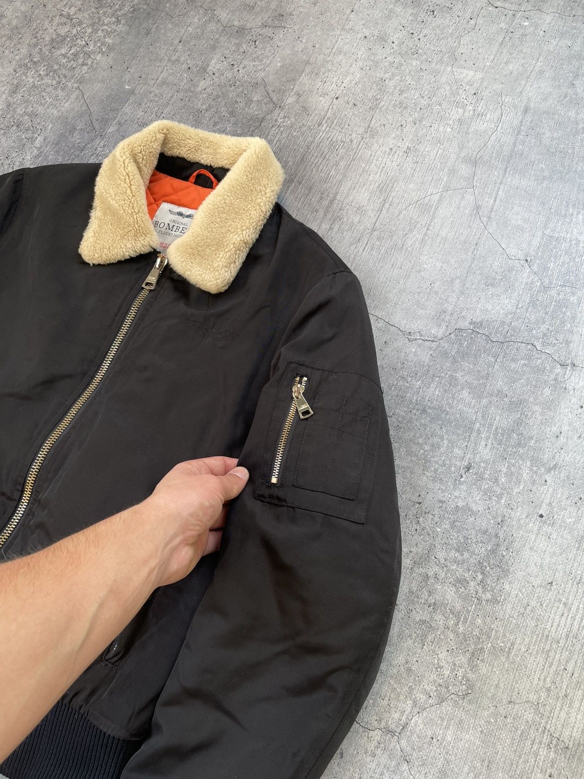 Other Bombers Original Flight Hooded Mens Jacket Size S Black Size US S / EU 44-46 / 1 - 6 Thumbnail