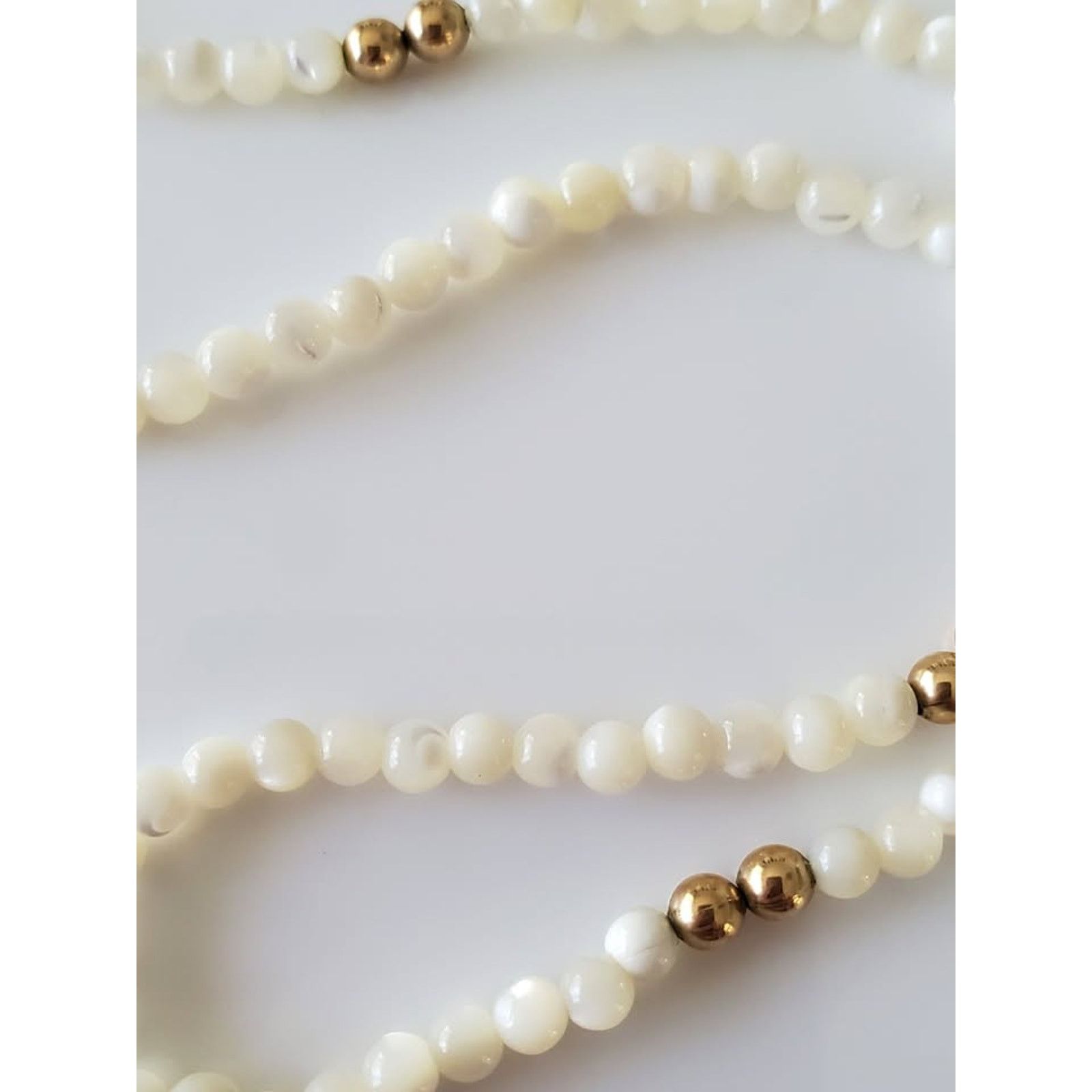 Other Vintage Mother of Pearl and Gold Beaded Necklace Size ONE SIZE - 2 Thumbnail