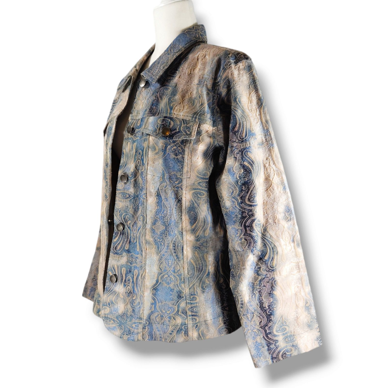 Other EUC Analogy Textured Embroidered Boho Button Up Jacket Sz XL Size XL / US 12-14 / IT 48-50 - 1 Thumbnail