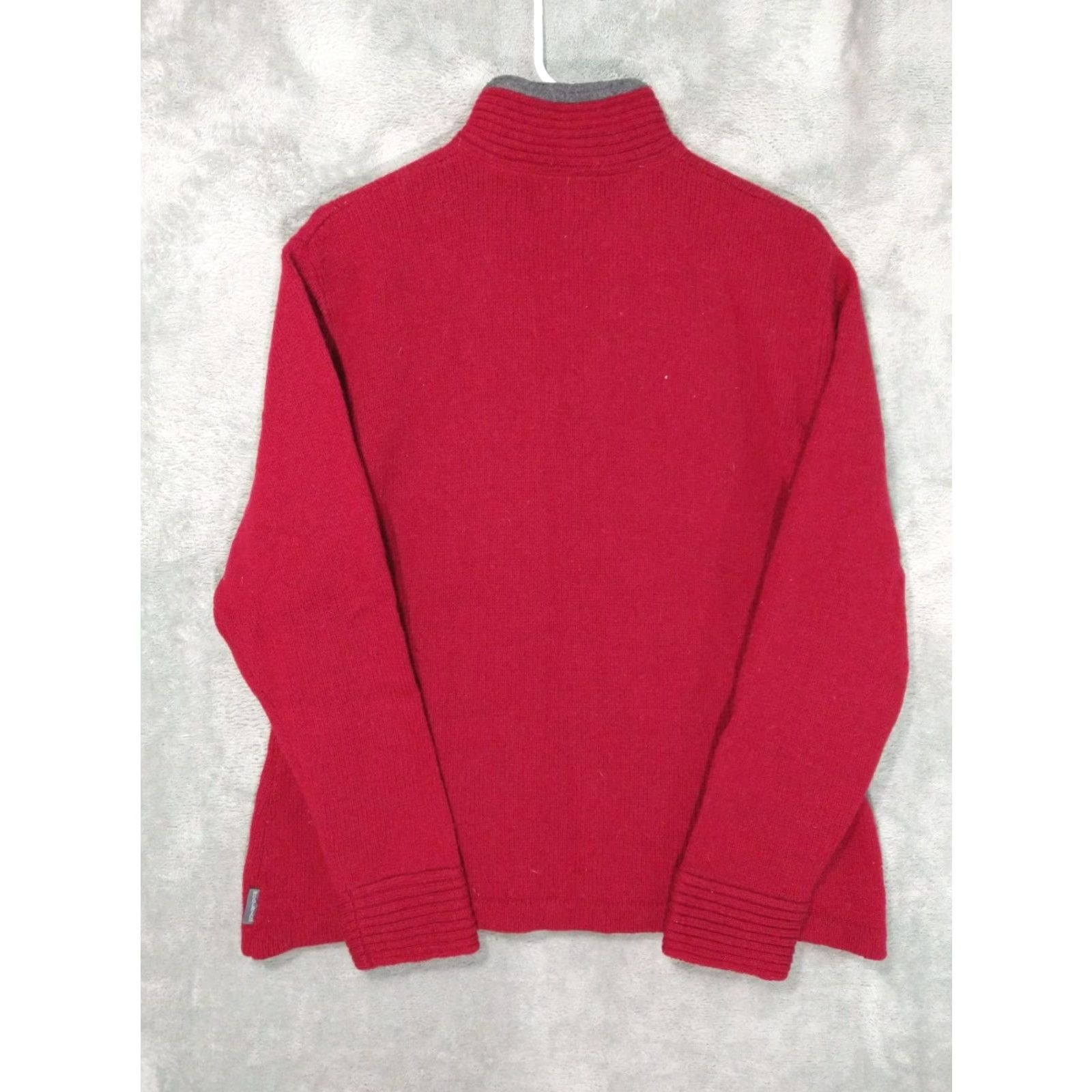 Vintage Woolrich Womens Sweater XL Red Ruby Long Sleeve 1/4 Zip Pullover Size XL / US 12-14 / IT 48-50 - 2 Thumbnail