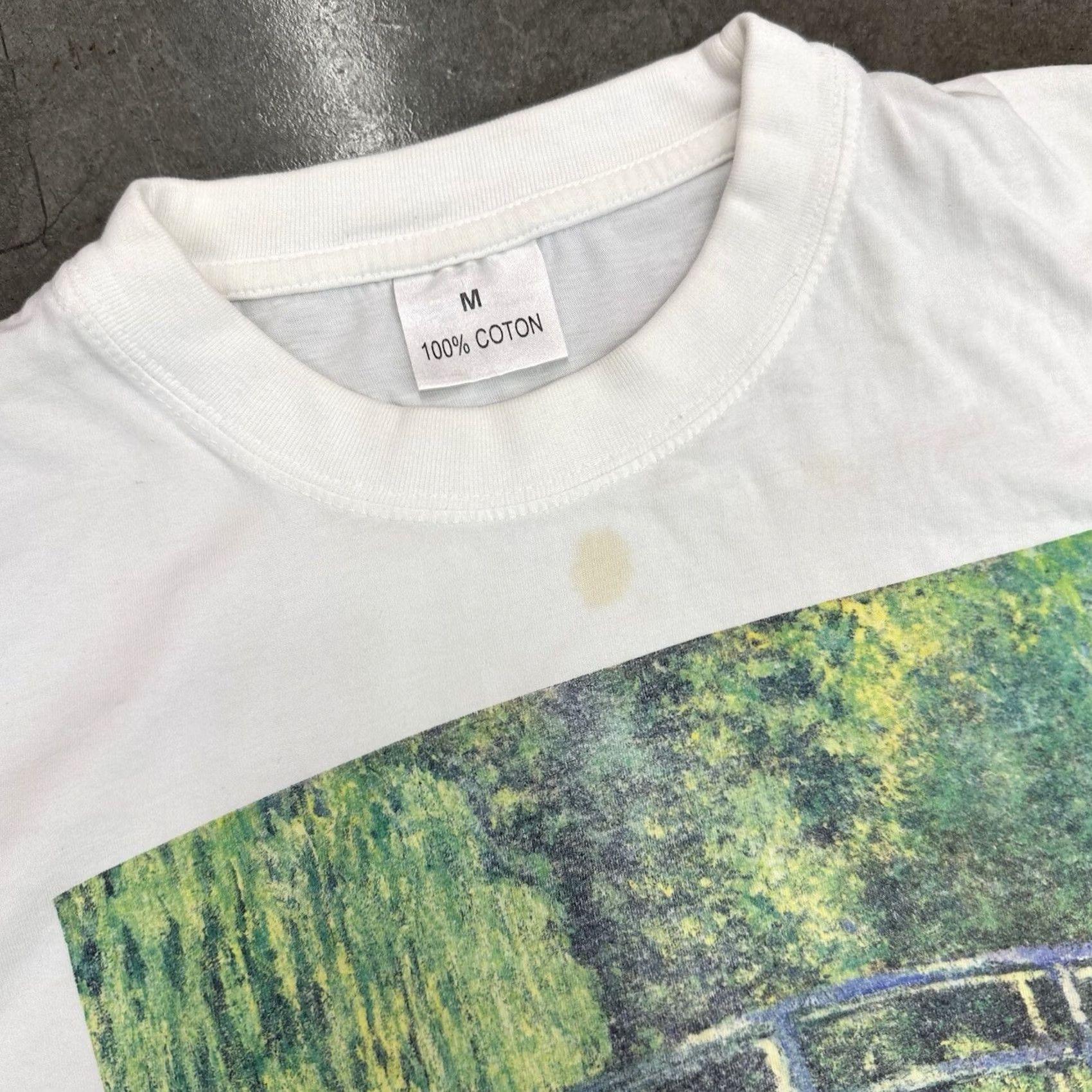 Vintage VINTAGE Claude Monet T Shirt Medium 90s White Men Art Shirt Black? Size US M / EU 48-50 / 2 - 2 Thumbnail