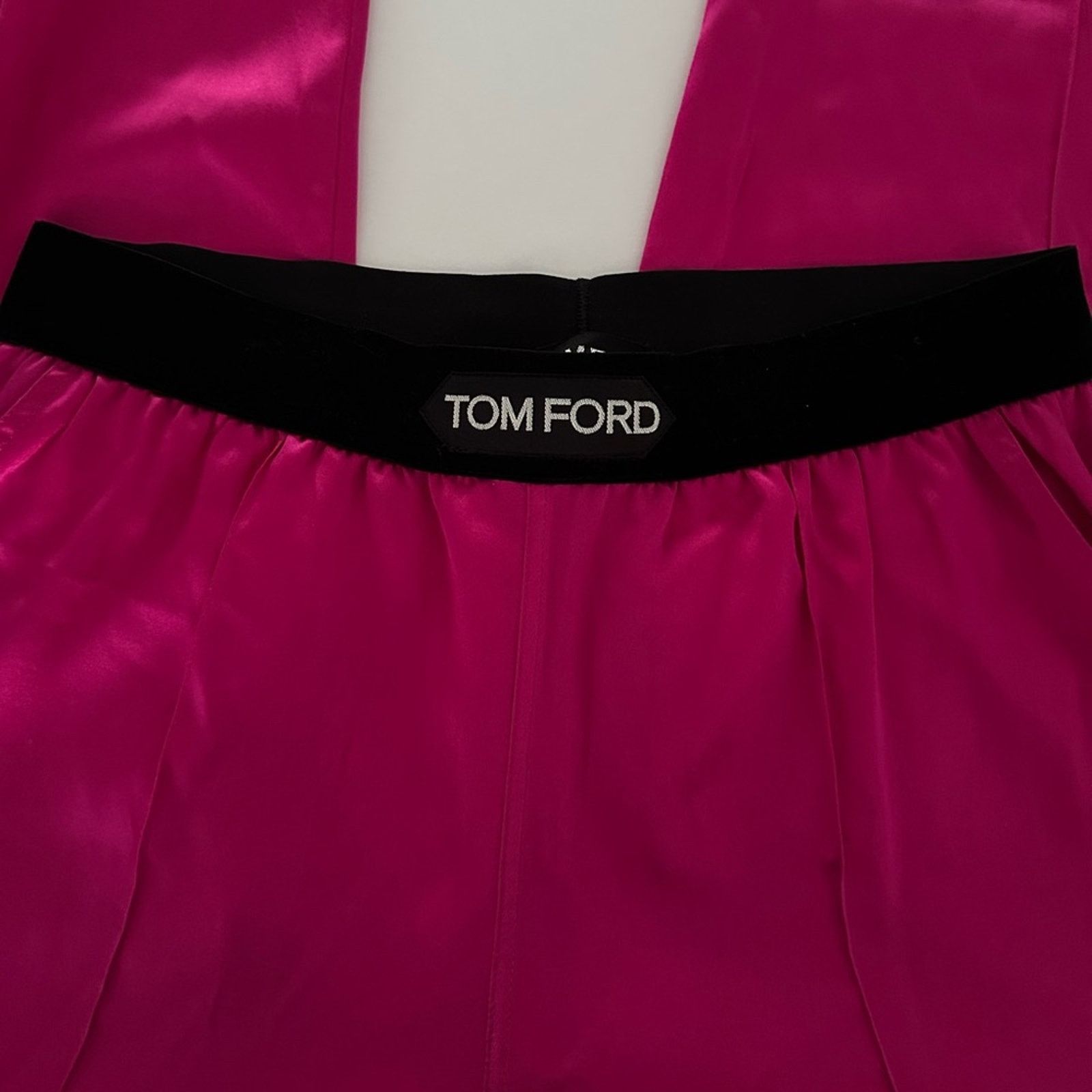 Tom Ford Hot Pink Silk Satin Logo Track Pants XS Barbie Pyjamas Auth Size 24" / US 00 / IT 34 - 10 Thumbnail