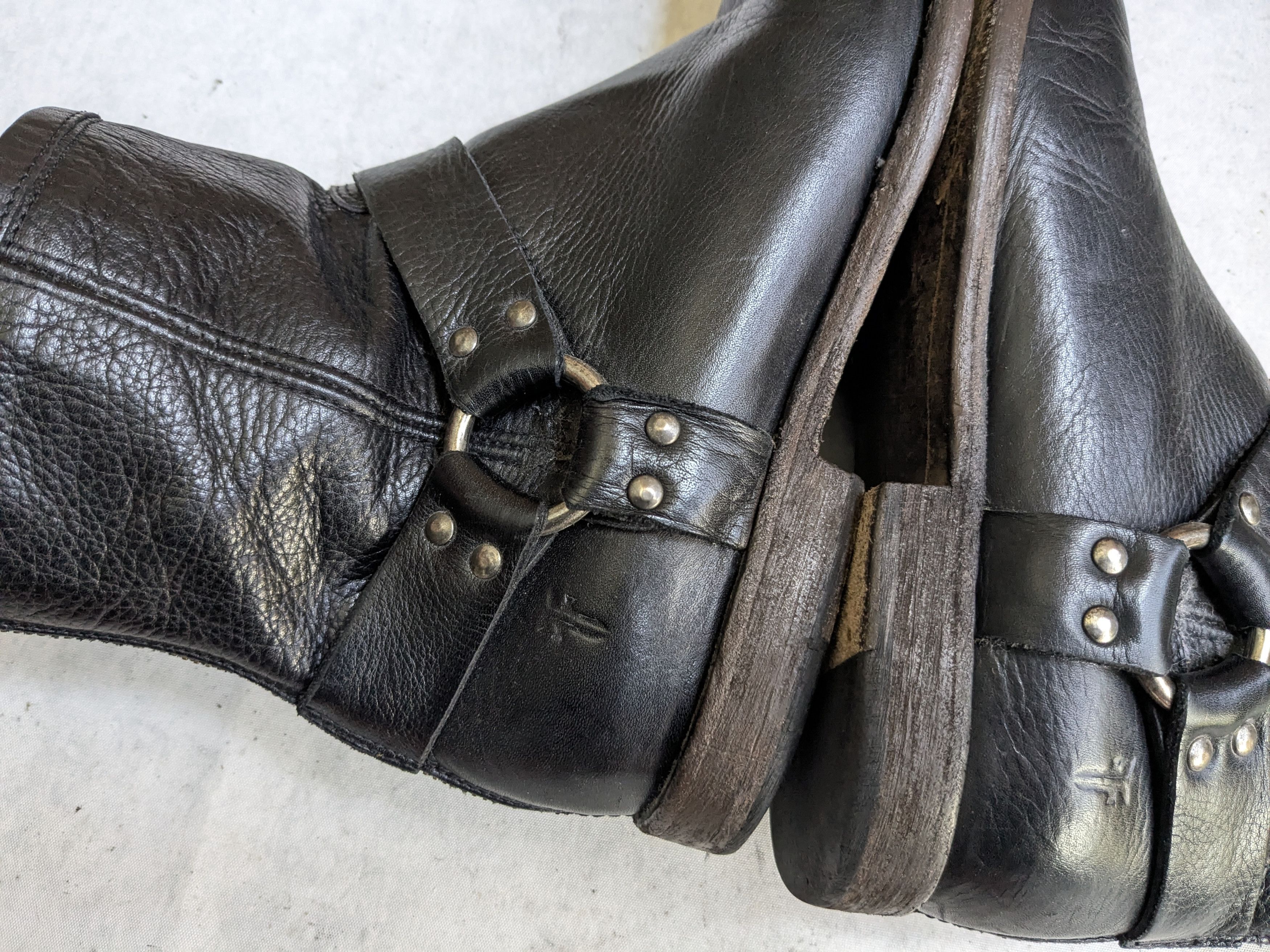 Frye Frye Harness Boots Black 9.5 D Leather Buckle Size US 9.5 / EU 42-43 - 8 Thumbnail