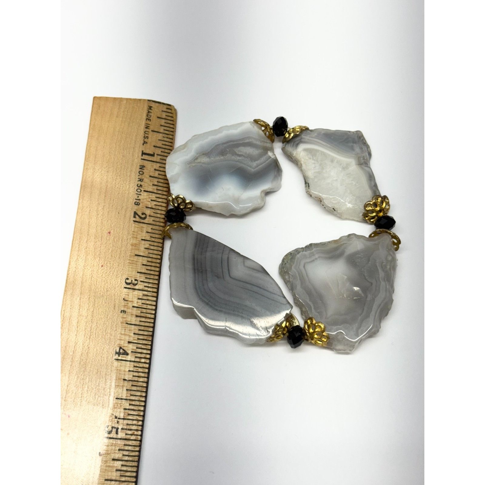 Vintage semi precious stone stretch bracelet