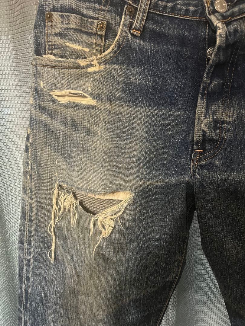 Japanese Brand Vintage Japanese Brand Faded Blue Wash Distressed Jeans Size US 30 / EU 46 - 7 Thumbnail