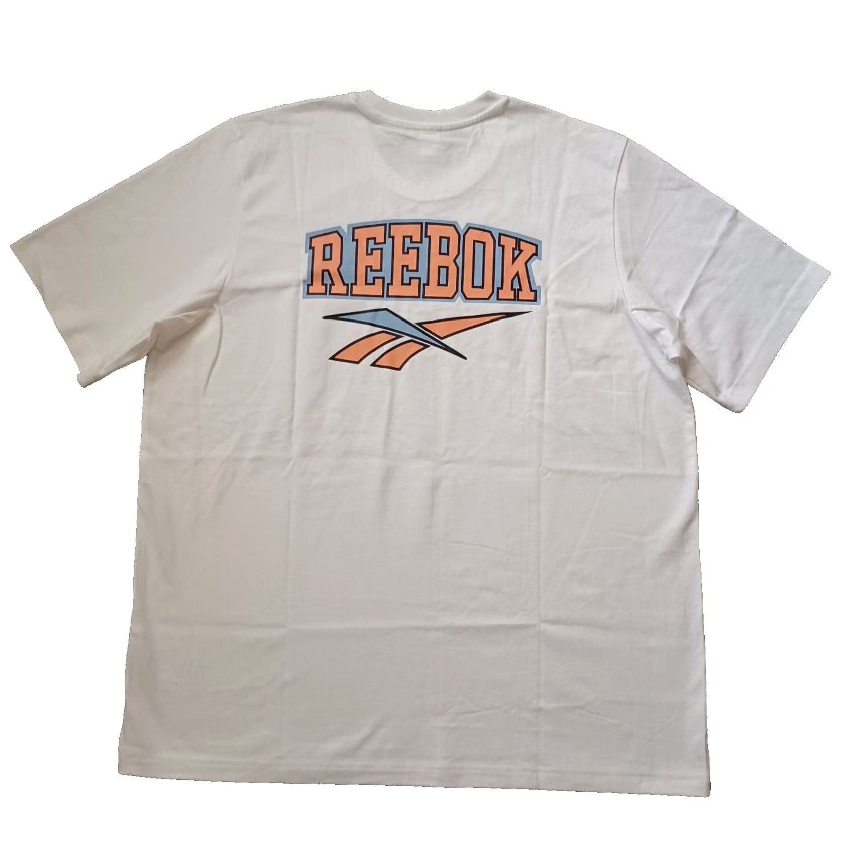 Reebok Reebok T Shirt Mens XL White Center Logo Spell Out Back Short Sleeve Sports Size US XL / EU 56 / 4 - 2 Thumbnail