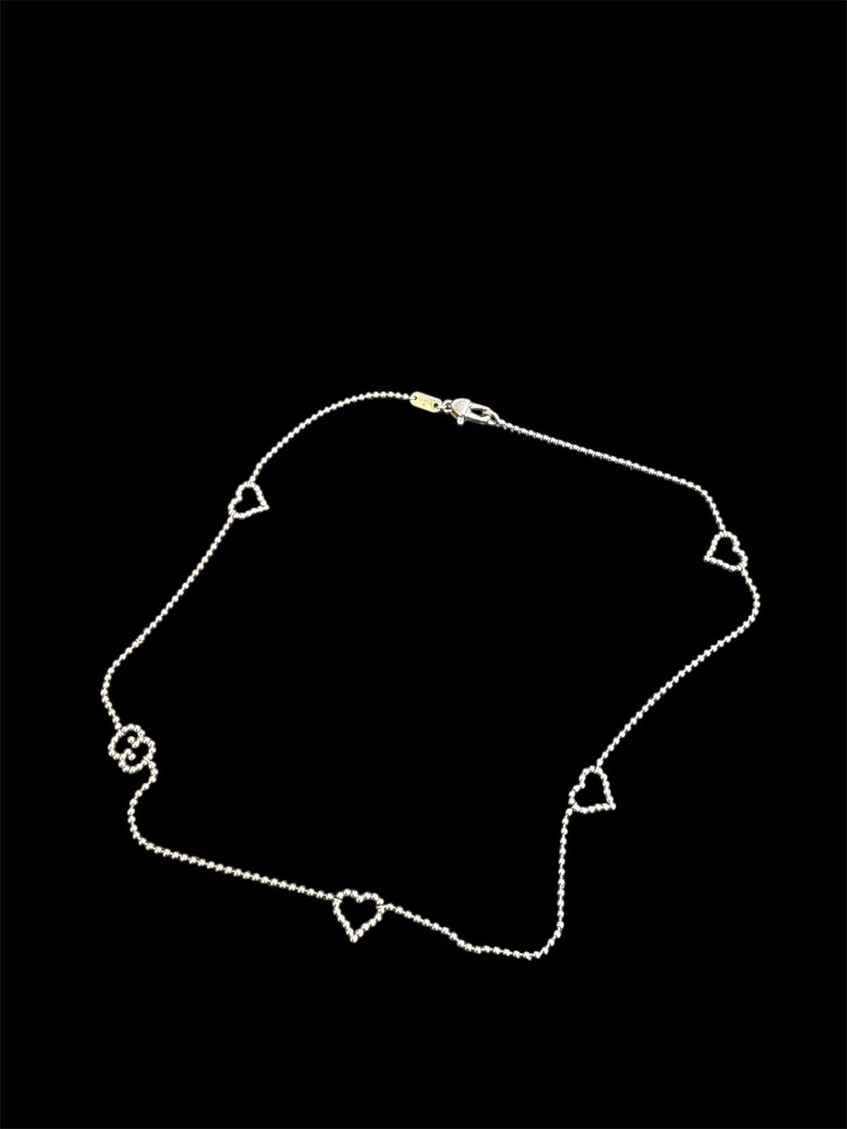 Gucci 925 Gucci Heart Boule Silver Station Necklace Size ONE SIZE - 1 Thumbnail