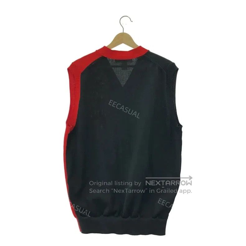 Comme des Garcons Comme Des Garcons Red and Black Colored Wool Knit Vest Size XL / US 12-14 / IT 48-50 - 2 Thumbnail