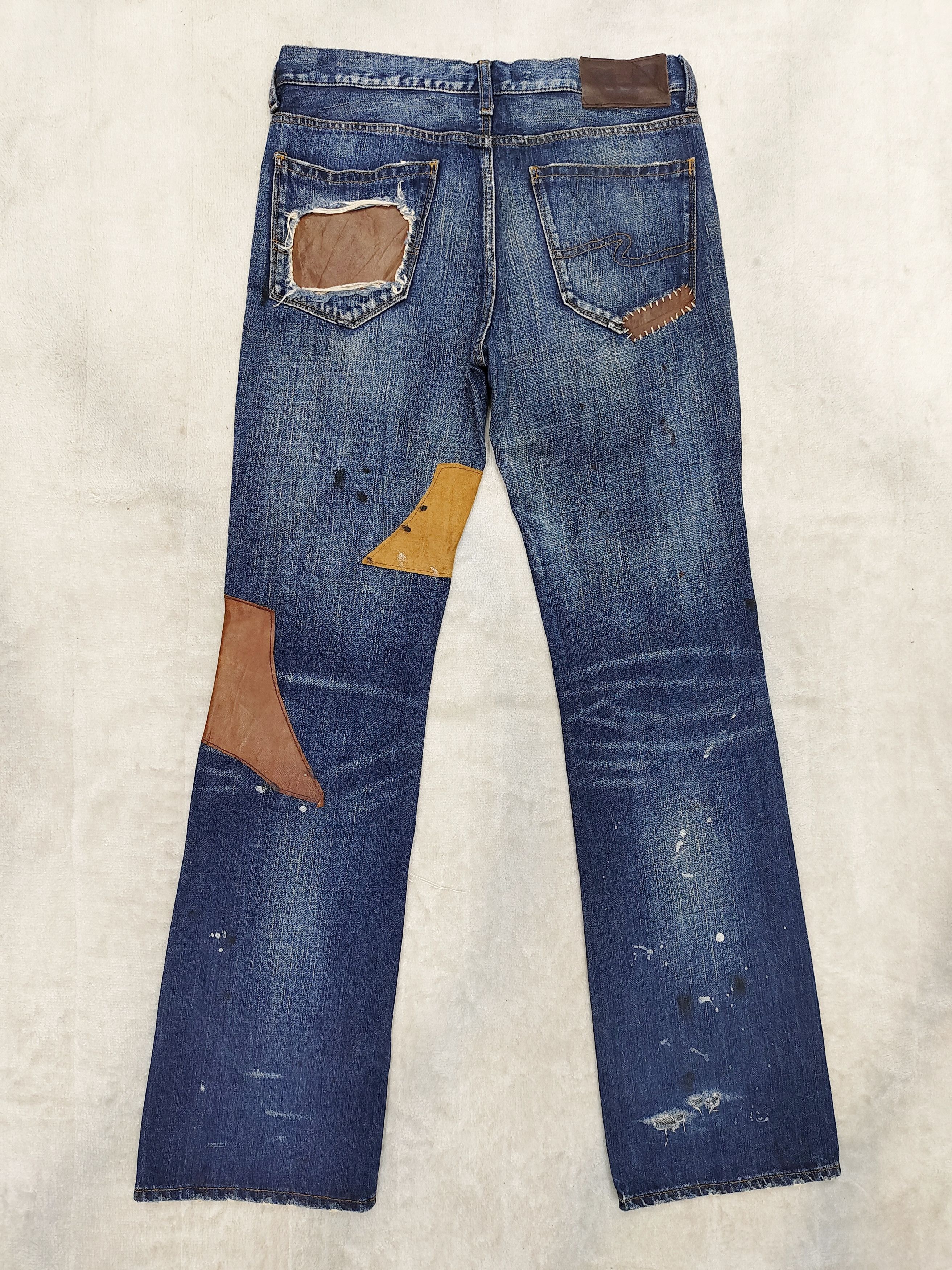 Bonds&Peace?? Punk Boro Pacthwork Hand Distressed Jeans