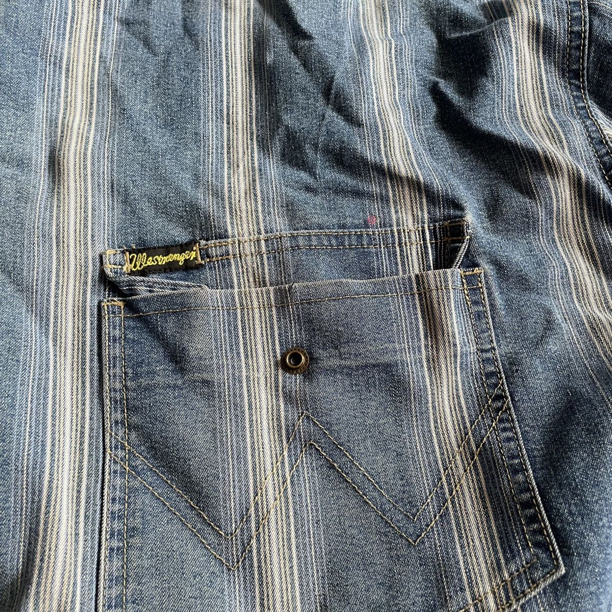 Vintage × Wrangler Rare 90s Vintage Wrangler indigo Aztec Western Shirt Strip Size US XXL / EU 58 / 5 - 3 Thumbnail