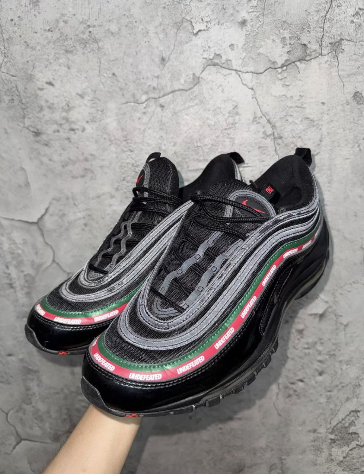 Nike Undefeated x Nike Air Max 97, Black Red & Green Striped K37 Size US 10 / EU 43 - 1 Thumbnail