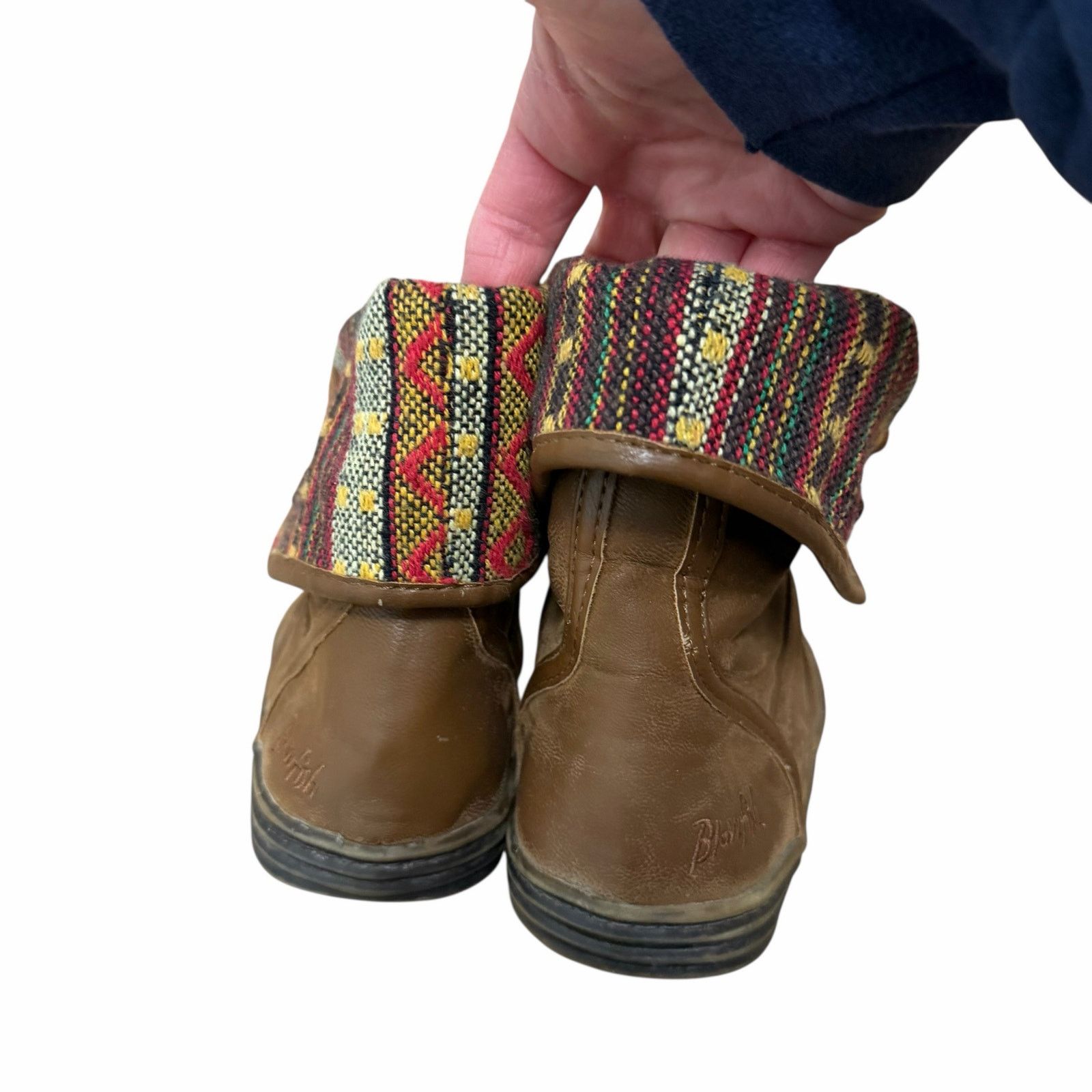 Other Blowfish Tan Faux Leather Foldover Booties Sz 6 Size US 6 / IT 36 - 4 Thumbnail