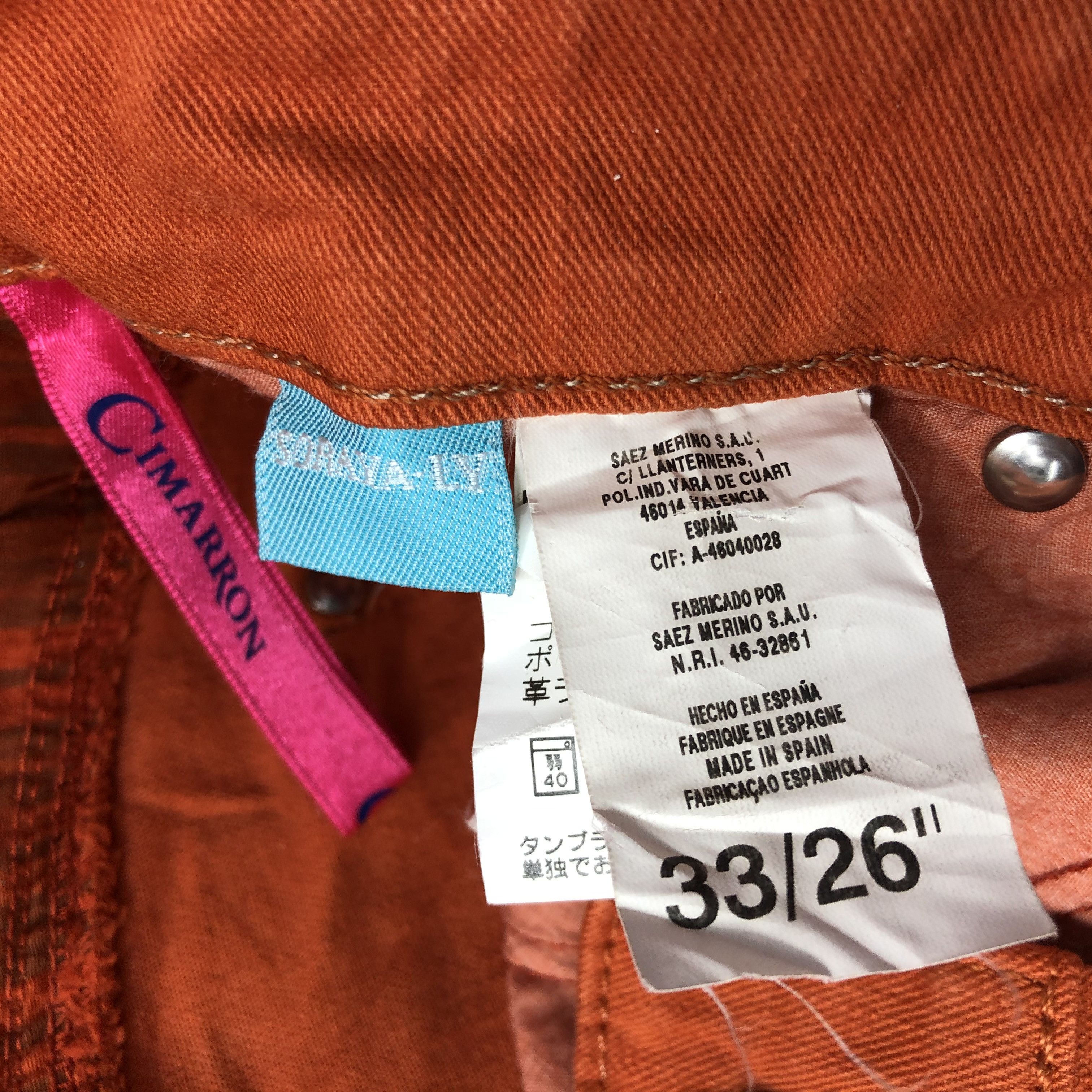 Japanese Brand Cimarron Jeans Orange Boot Cut Flare Denim KJ1807 Size 27" / US 4 / IT 40 - 10 Thumbnail