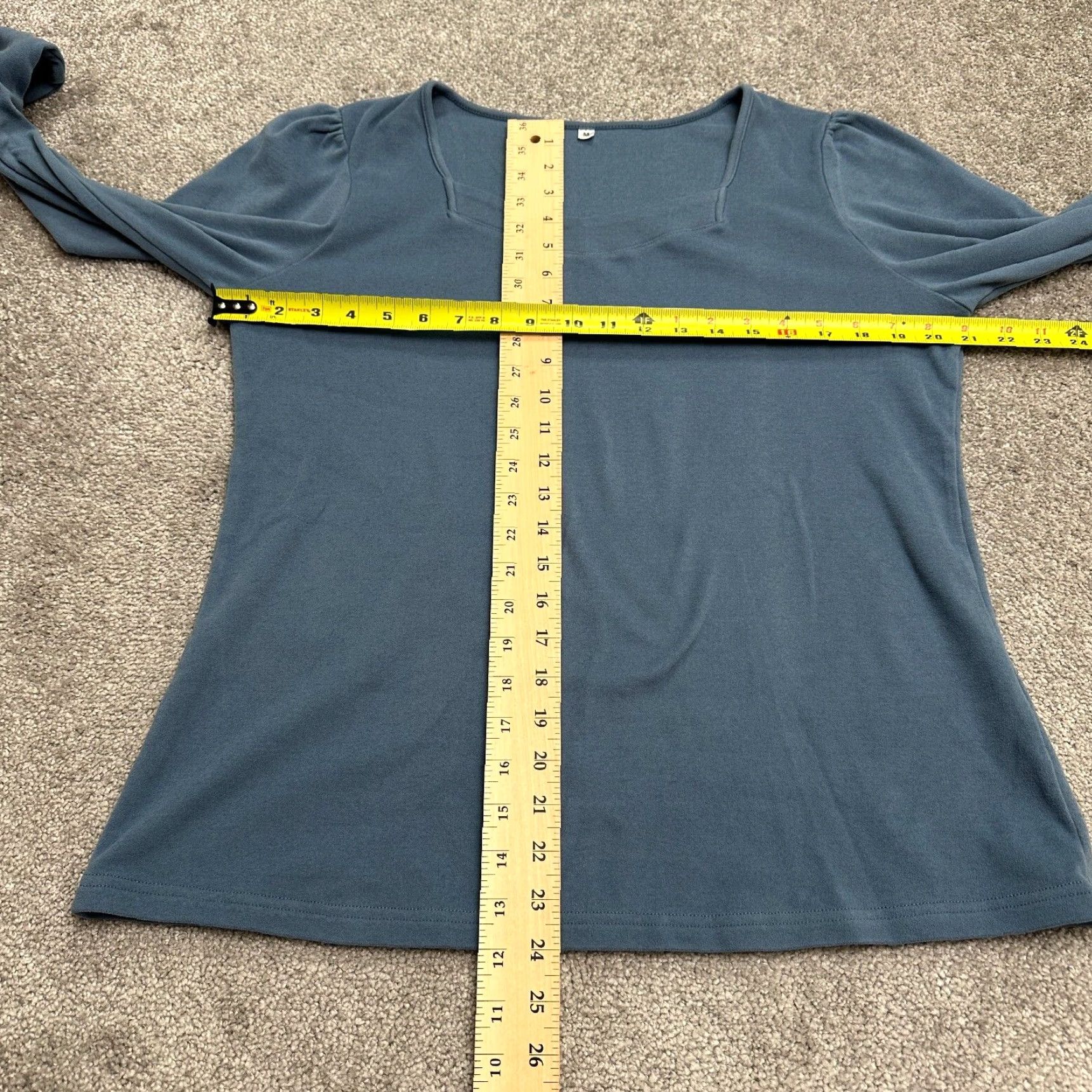 Vintage Unbranded T-Shirt M Blue Puff Sleeve Long Sleeve Casual Cotton Womens Size M / US 6-8 / IT 42-44 - 7 Thumbnail