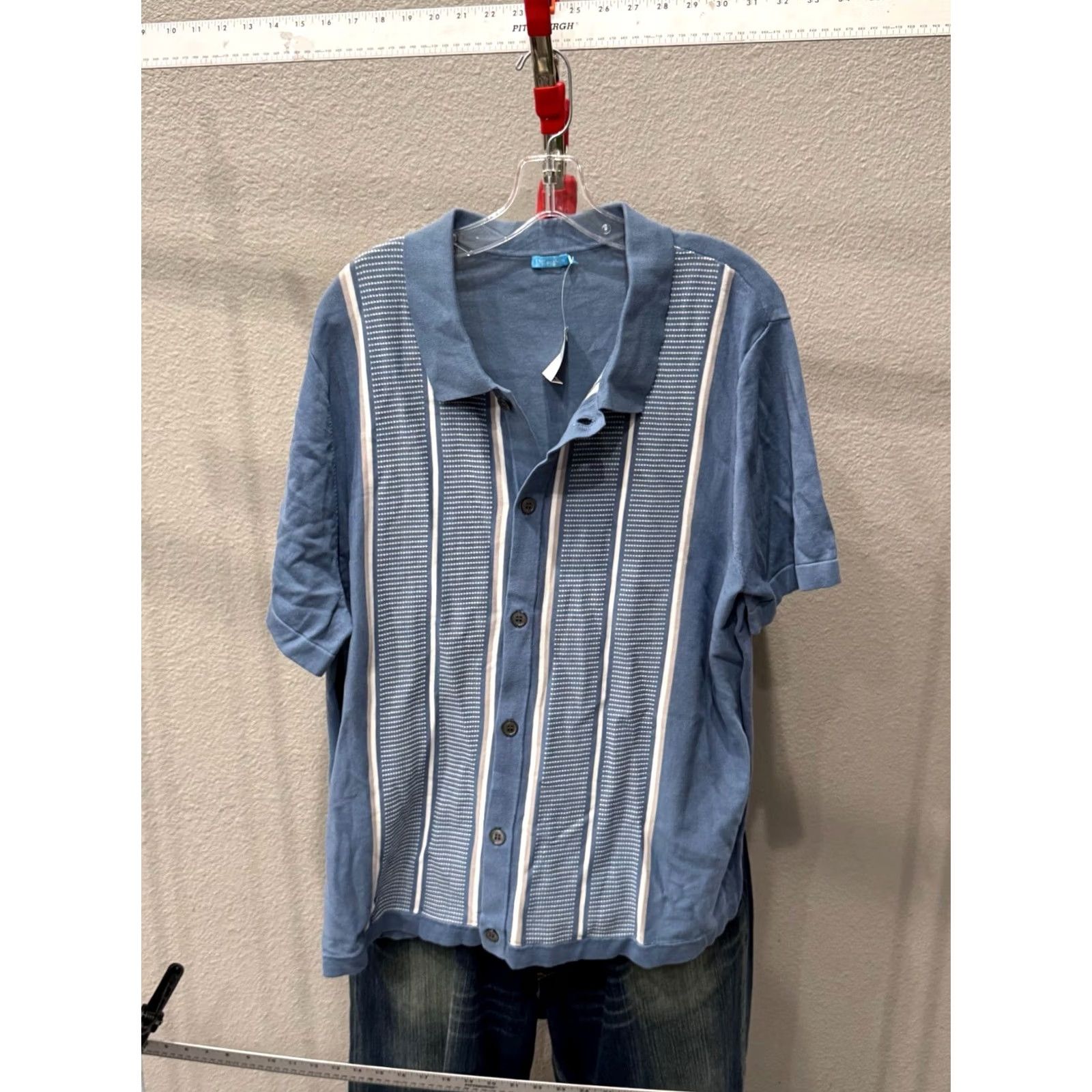 J.McLaughlin NWT J. McLaughlin Knit SHORT SLEEVE BUTTON UP SHIRT XL Mens Multicolor Size US XL / EU 56 / 4 - 2 Thumbnail