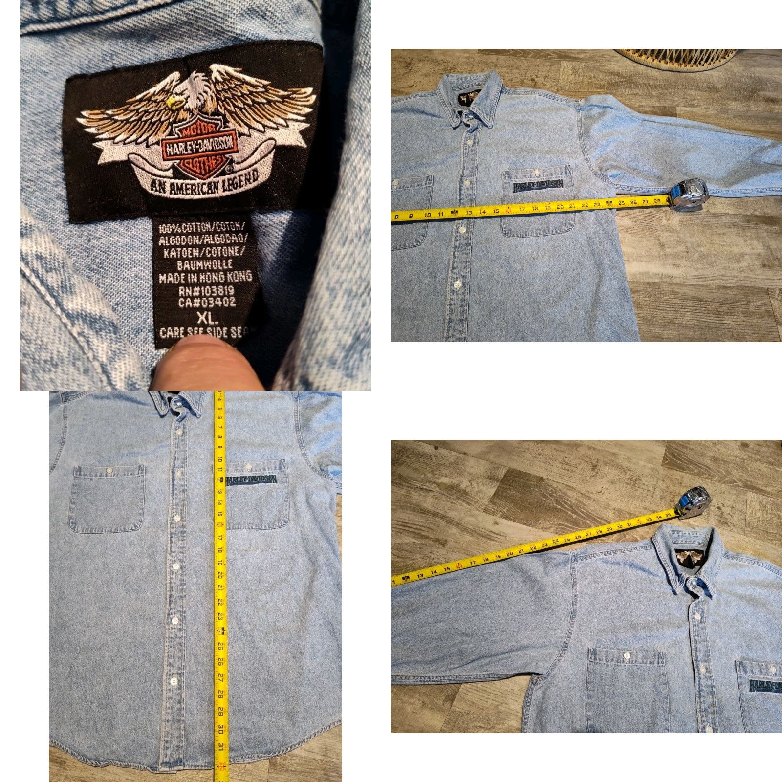 Harley Davidson VINTAGE Harley-Davidson Shirt Mens XL Denim Embroidered Blue 90s Casual Rock Motorcycles Breakthrough Favorite Mens XL Blue Denim Shirt Size US XL / EU 56 / 4 - 8 Thumbnail
