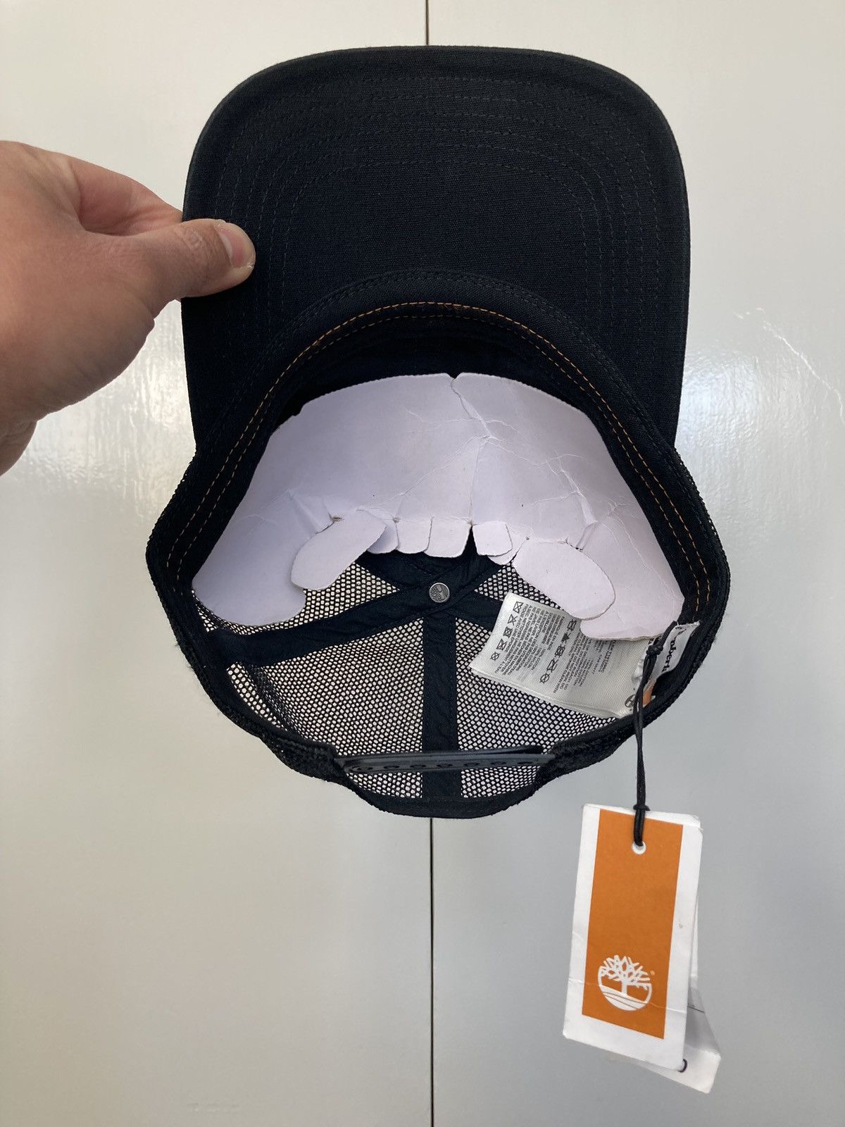 Timberland TIMBERLAND SOLID BLACK SNAPBACK HAT CAP MESH LOGO TRUCKER 🆕 Size ONE SIZE - 10 Thumbnail