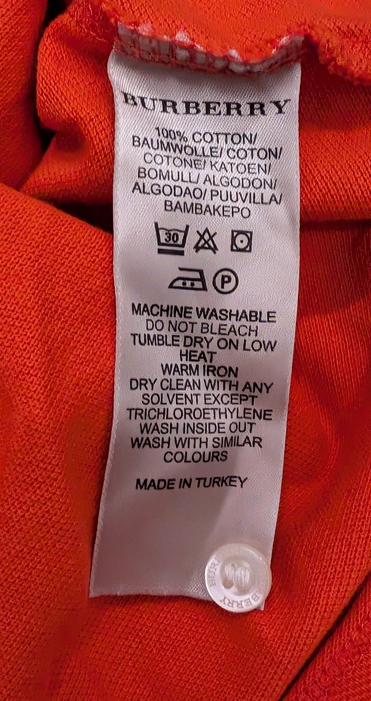 Burberry Burberry Brit 100% Cotton Polo Made in Turkey Size US XL / EU 56 / 4 - 4 Thumbnail